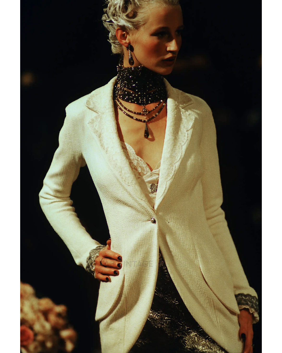 S/S 1998 Ivory Blazer and Maxi Skirt Set