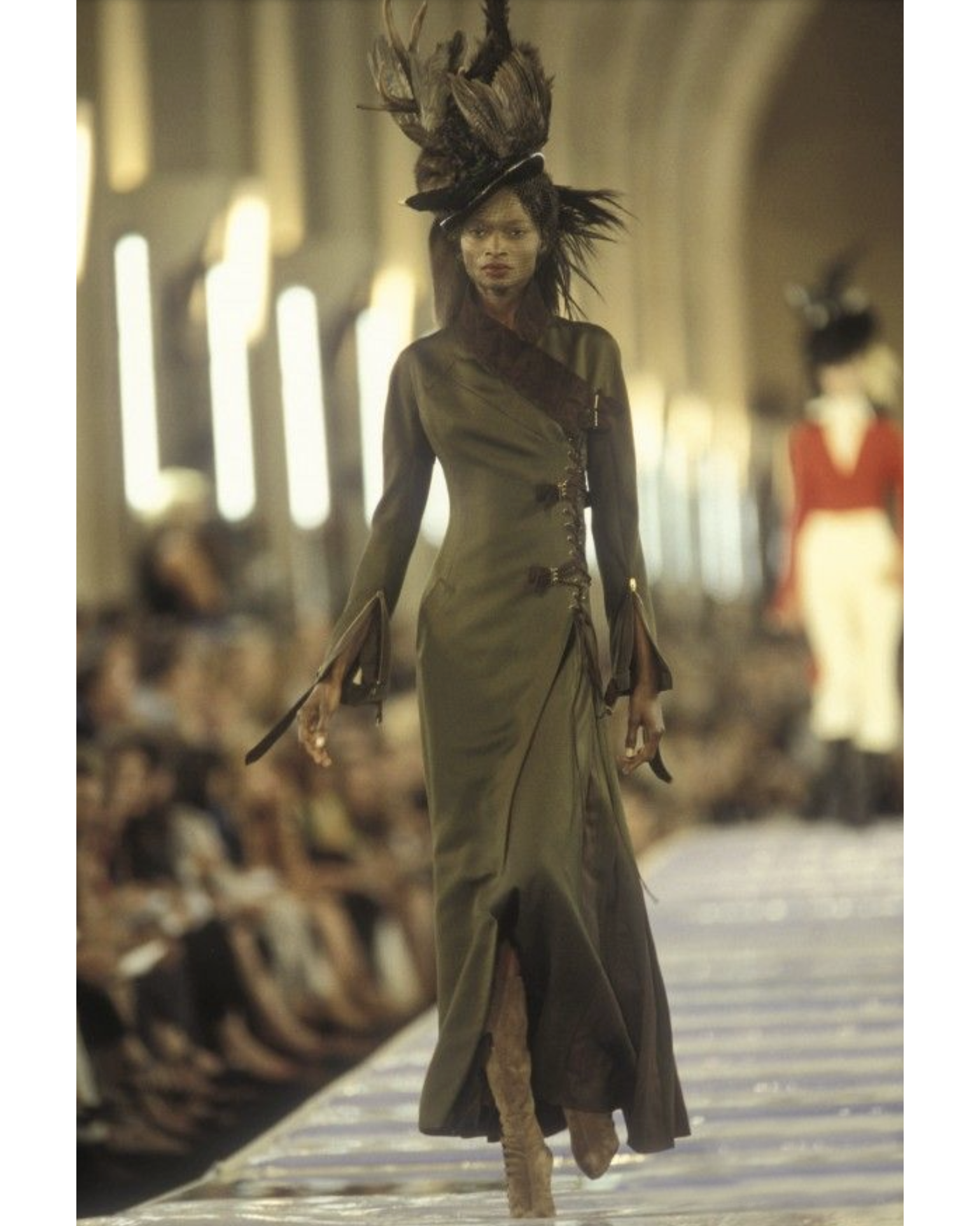 S/S 1999 Olive Green Bias Cut Slip Gown