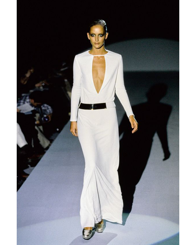 A/W 1996 White Jersey Long Sleeve Gown