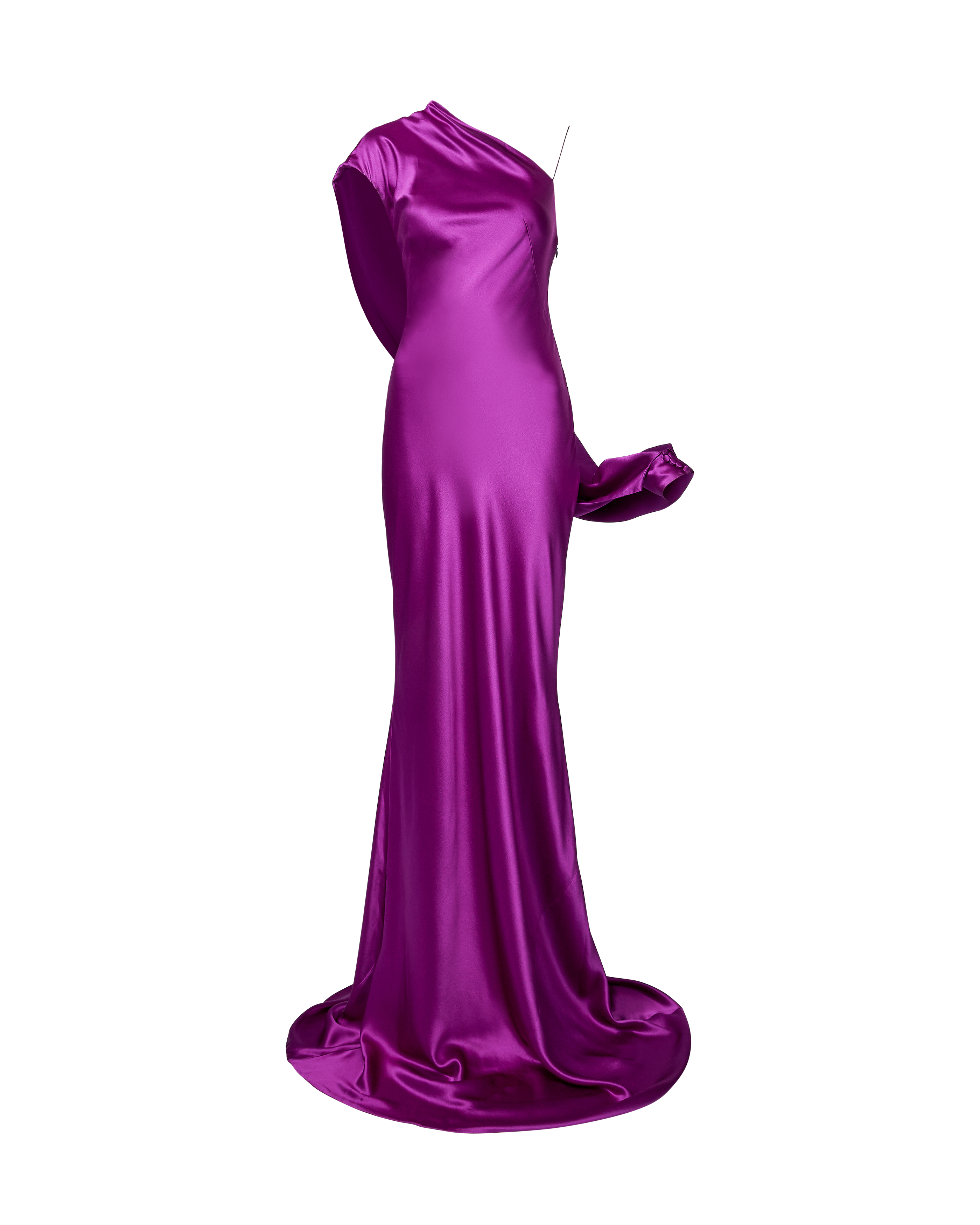 Pre-Fall 2009 Purple Asymmetrical Silk Gown