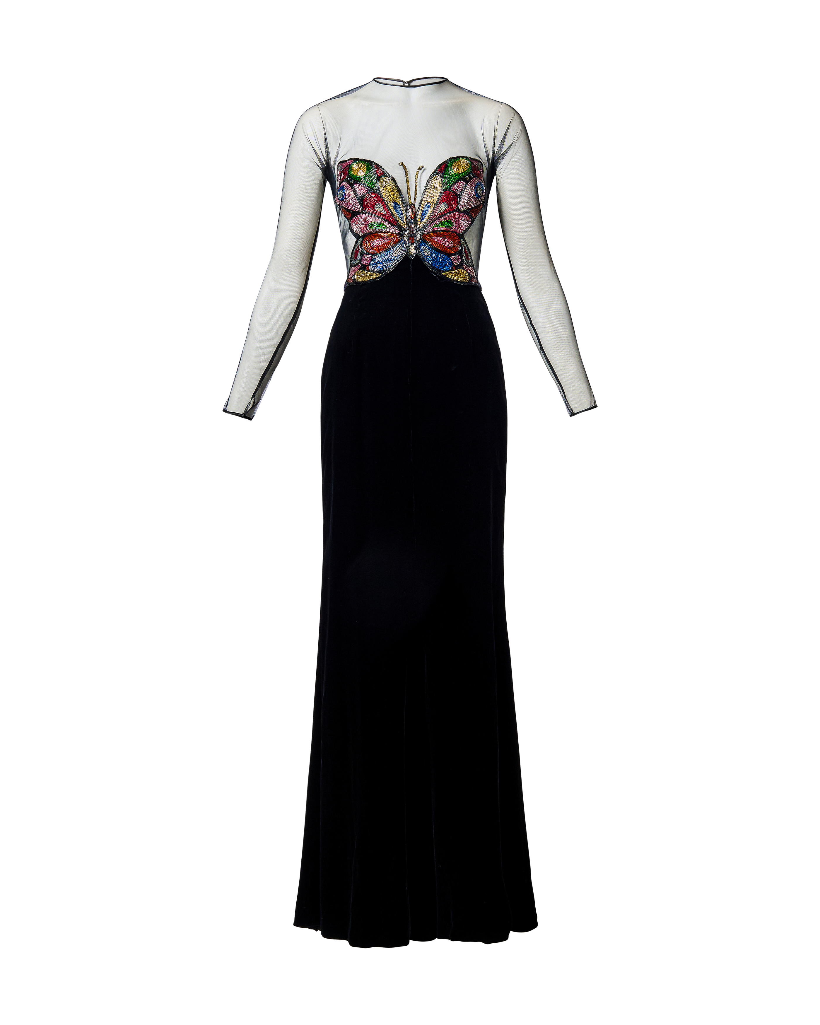 A/W 1979 Beaded Butterfly Motif Gown