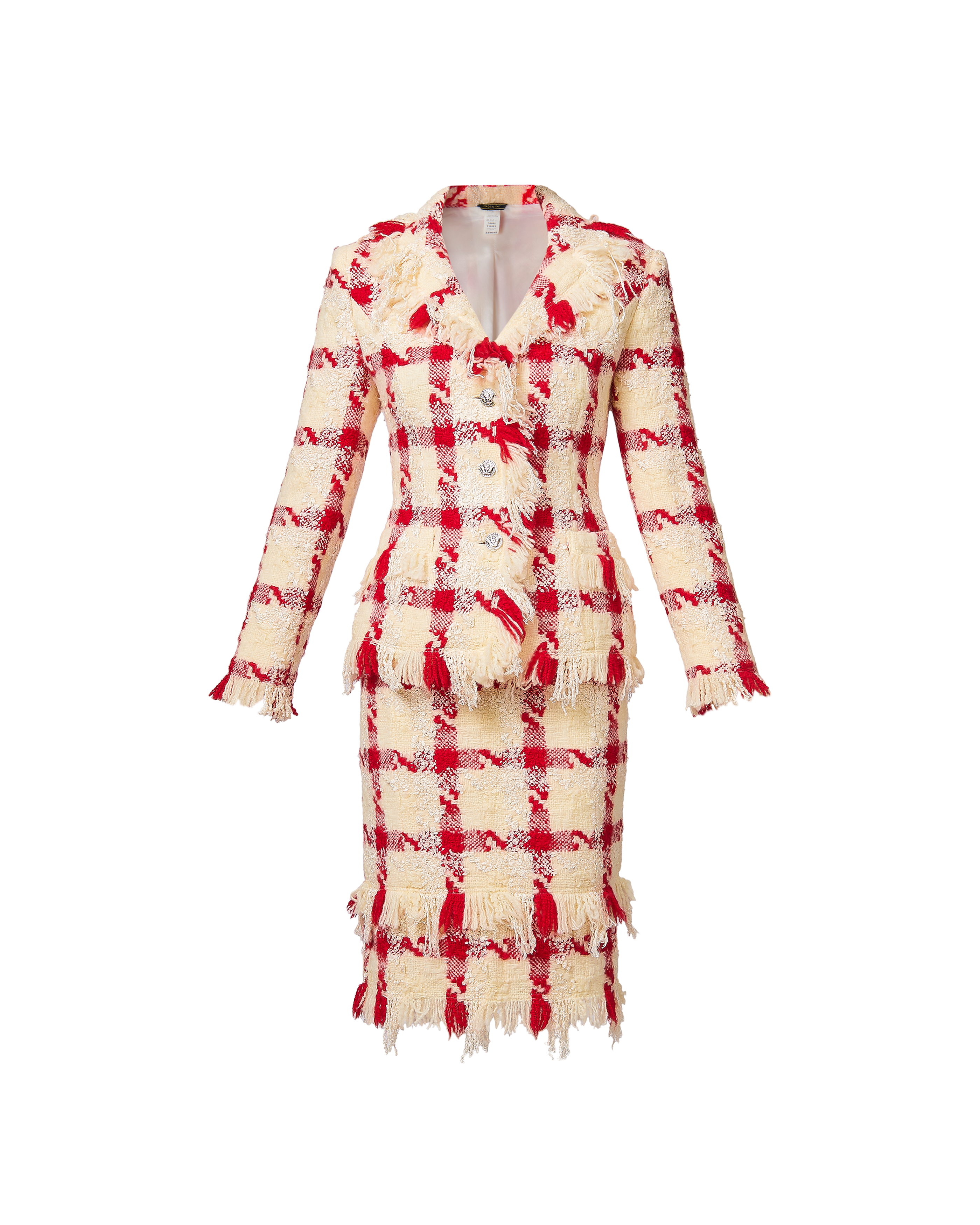A/W 2004 Ecru and Red Plaid Skirt Set