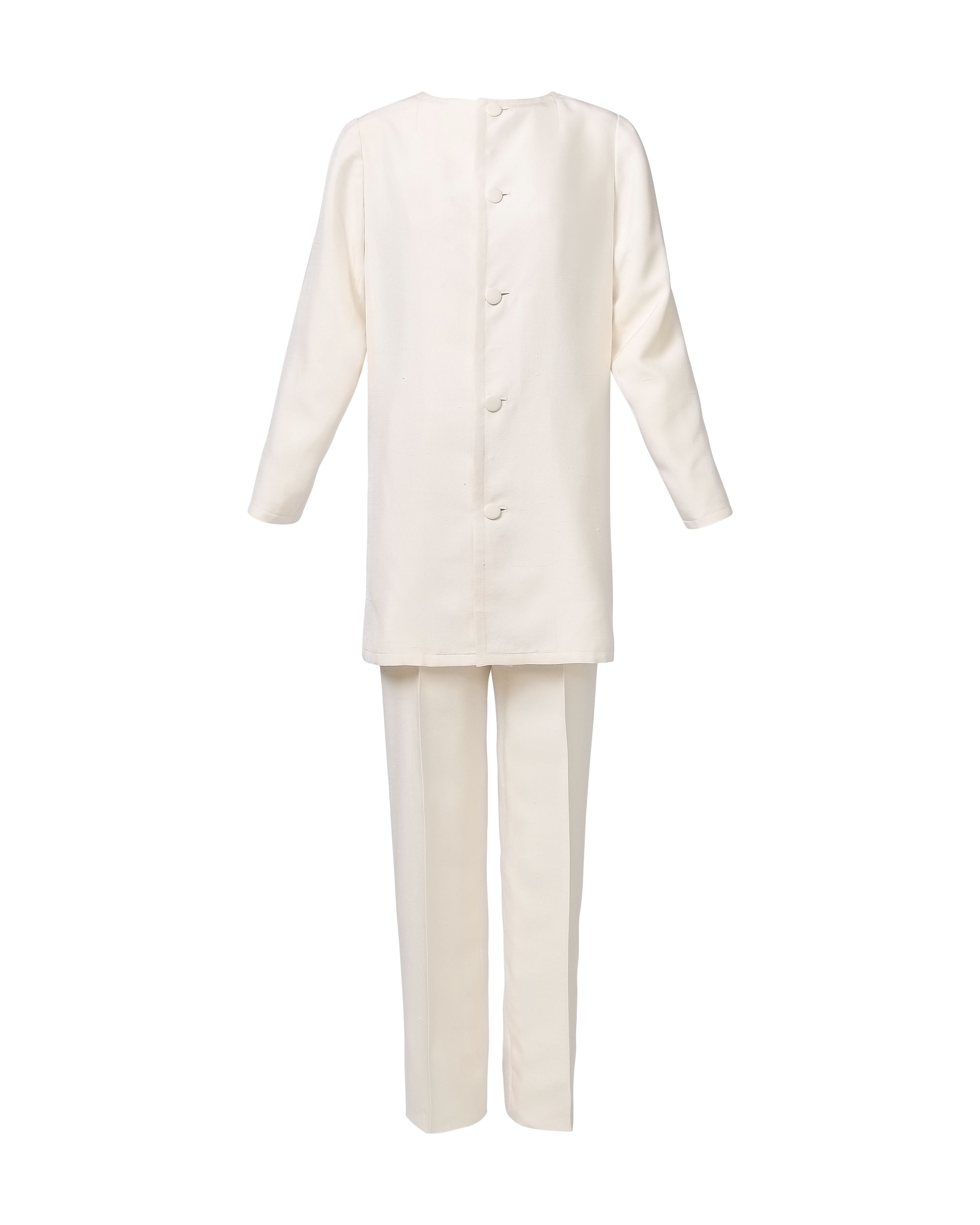 1970's Ivory Dupioni Silk Suit Ensemble