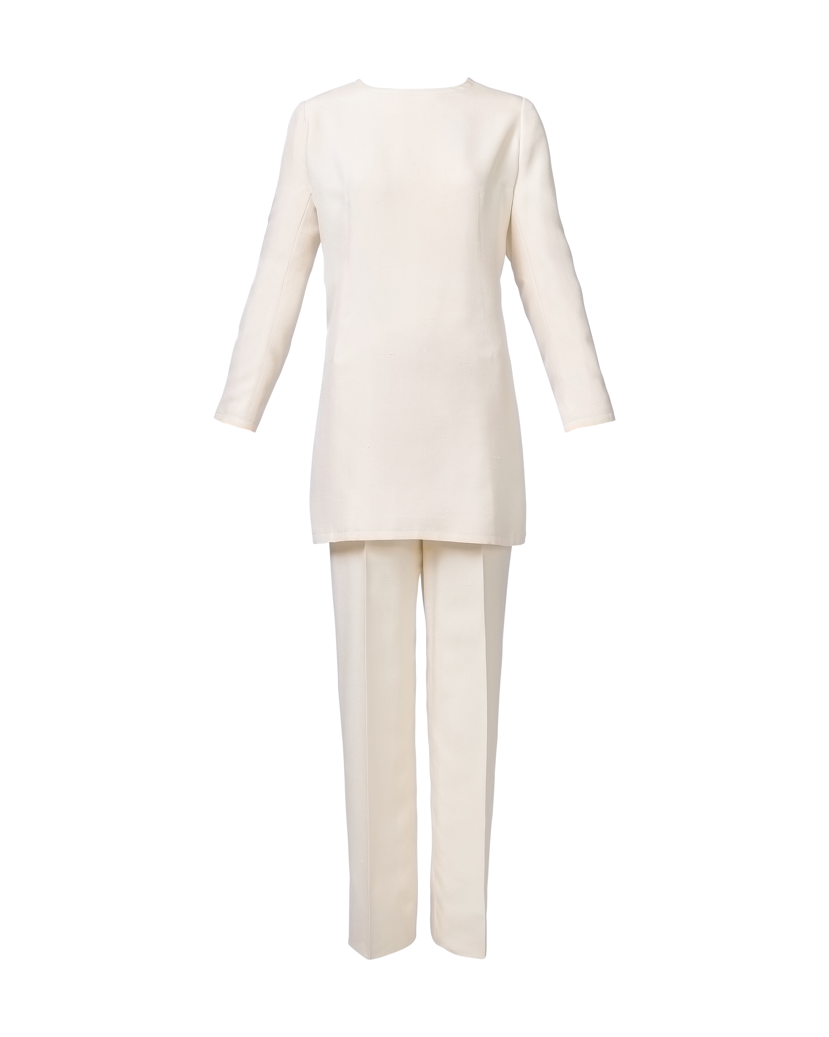 1970's Ivory Dupioni Silk Suit Ensemble