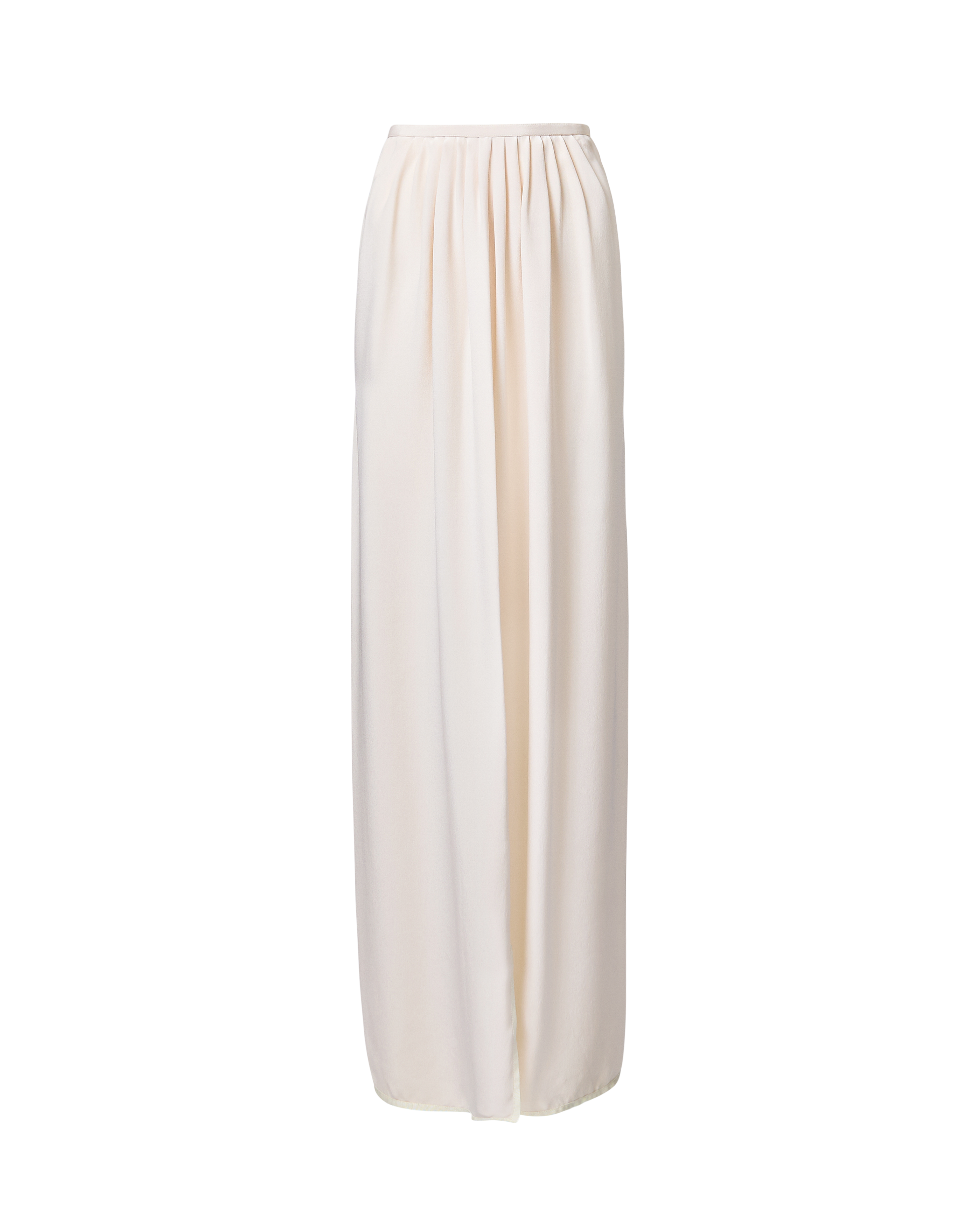 1980's Long Ivory Maxi Skirt with Pleated Waist