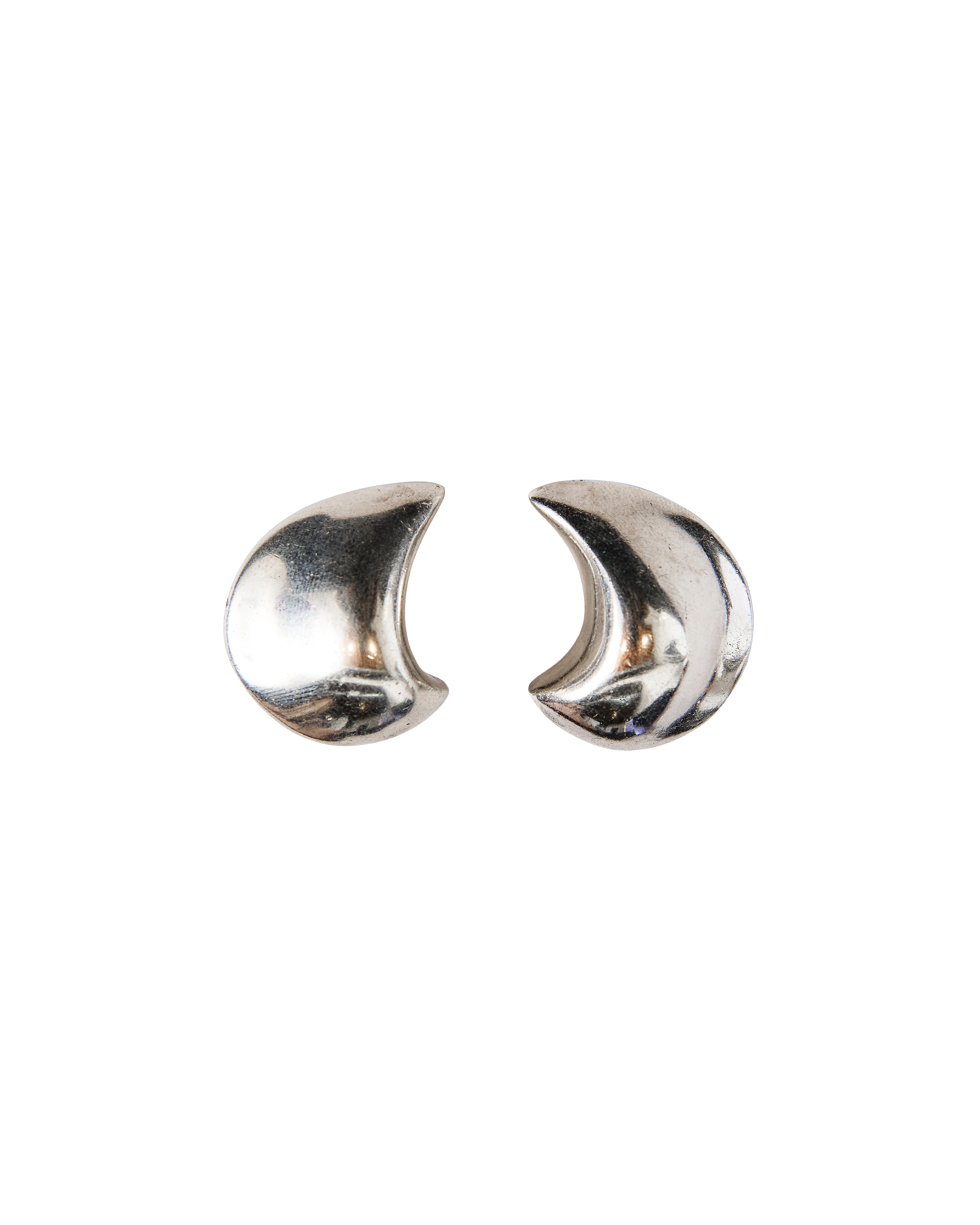 1970's Medium Sterling Silver Curved Earring