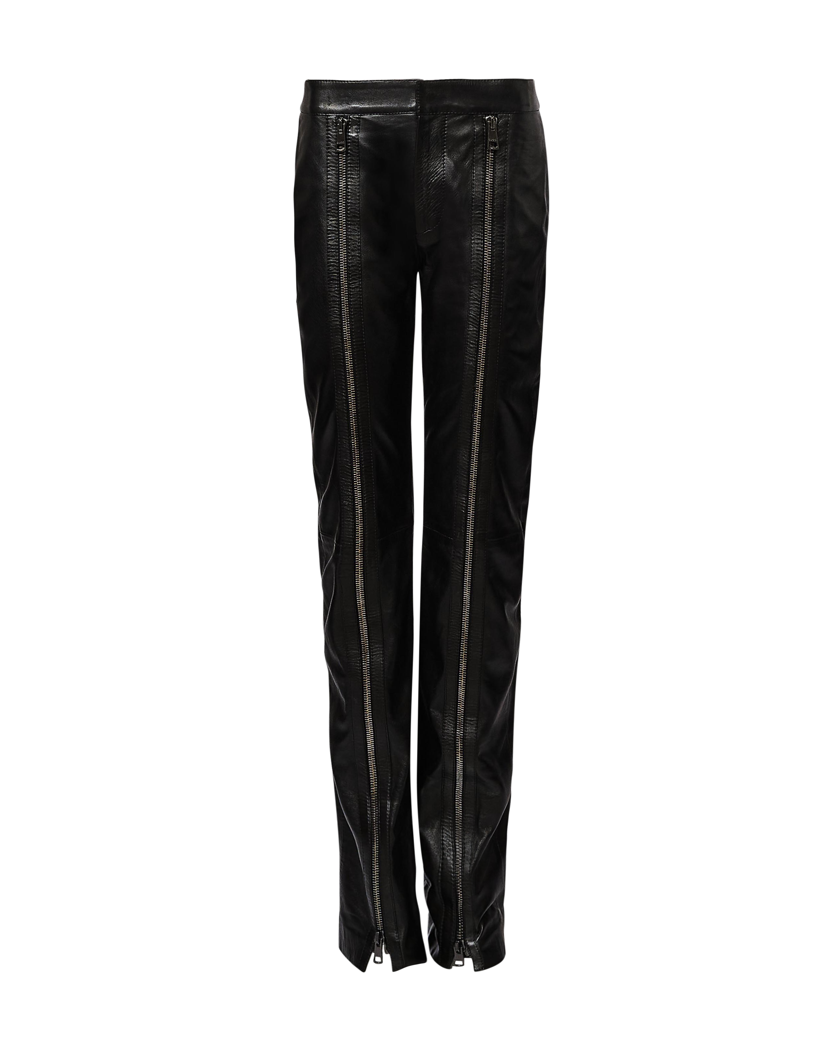 A/W 2001 Black Leather Zipper Trousers