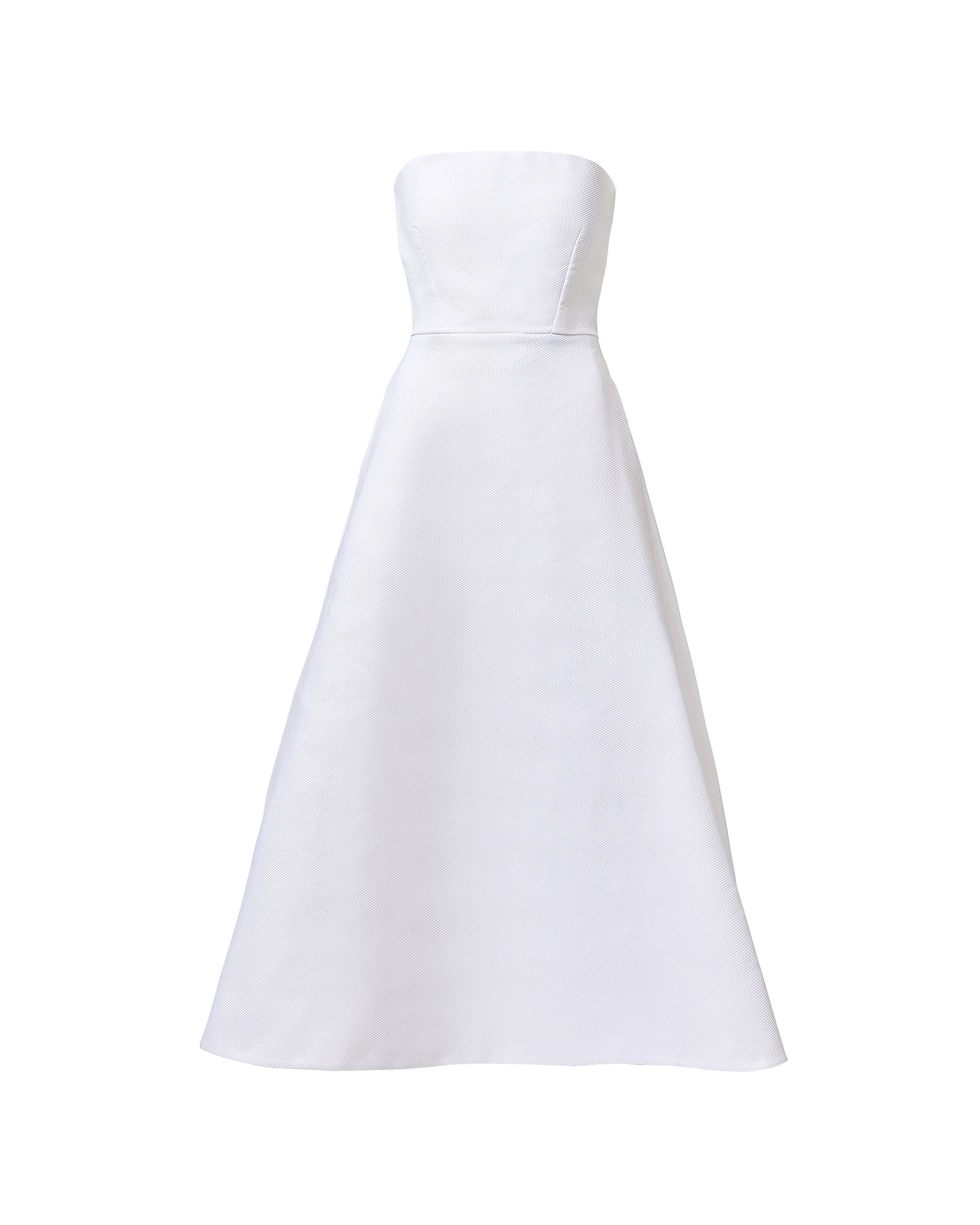 S/S 2012 Strapless White Piqué Gown