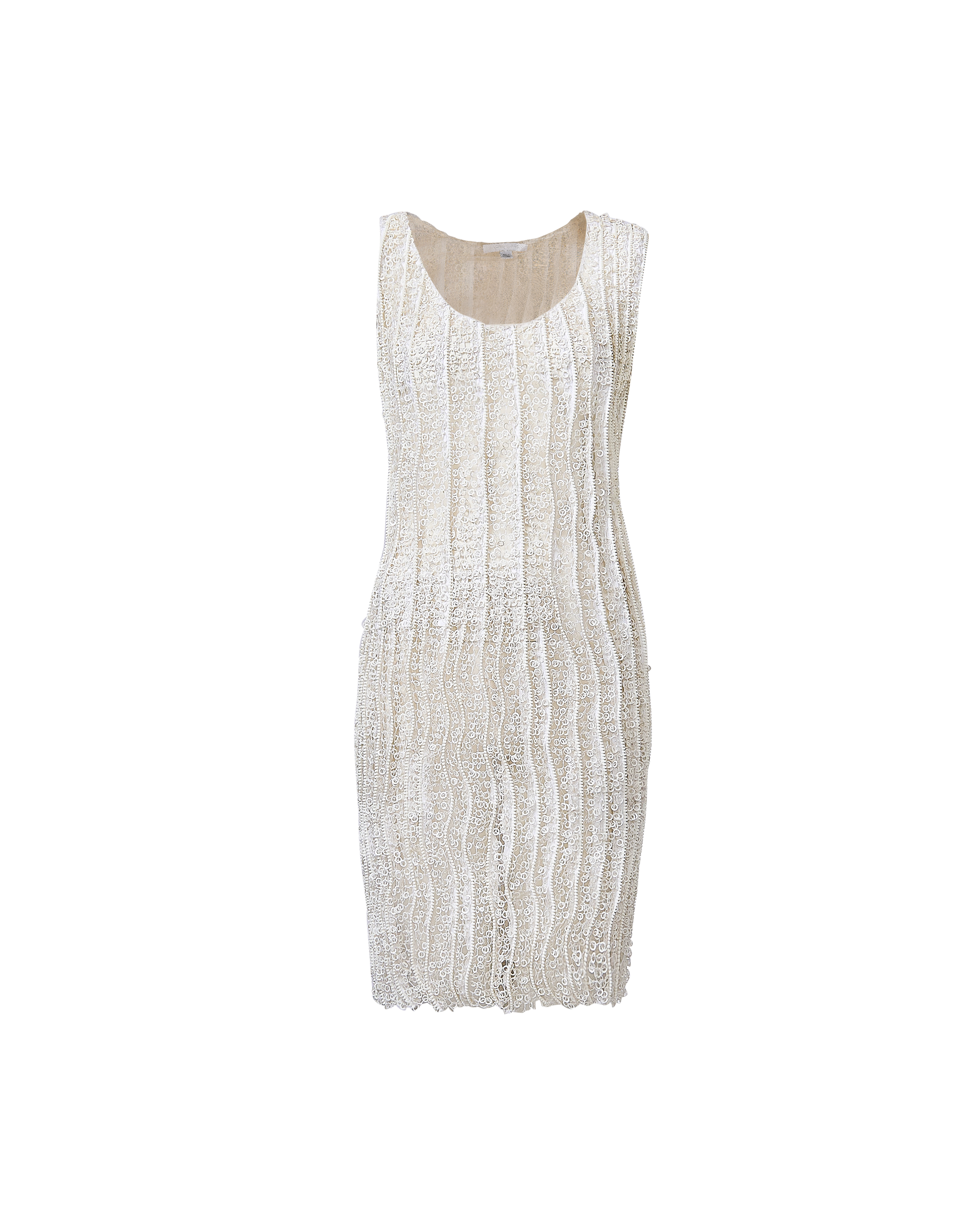 S/S 2003 Ivory Organza Dress with Zipper and Circle Paillette Embellishments
