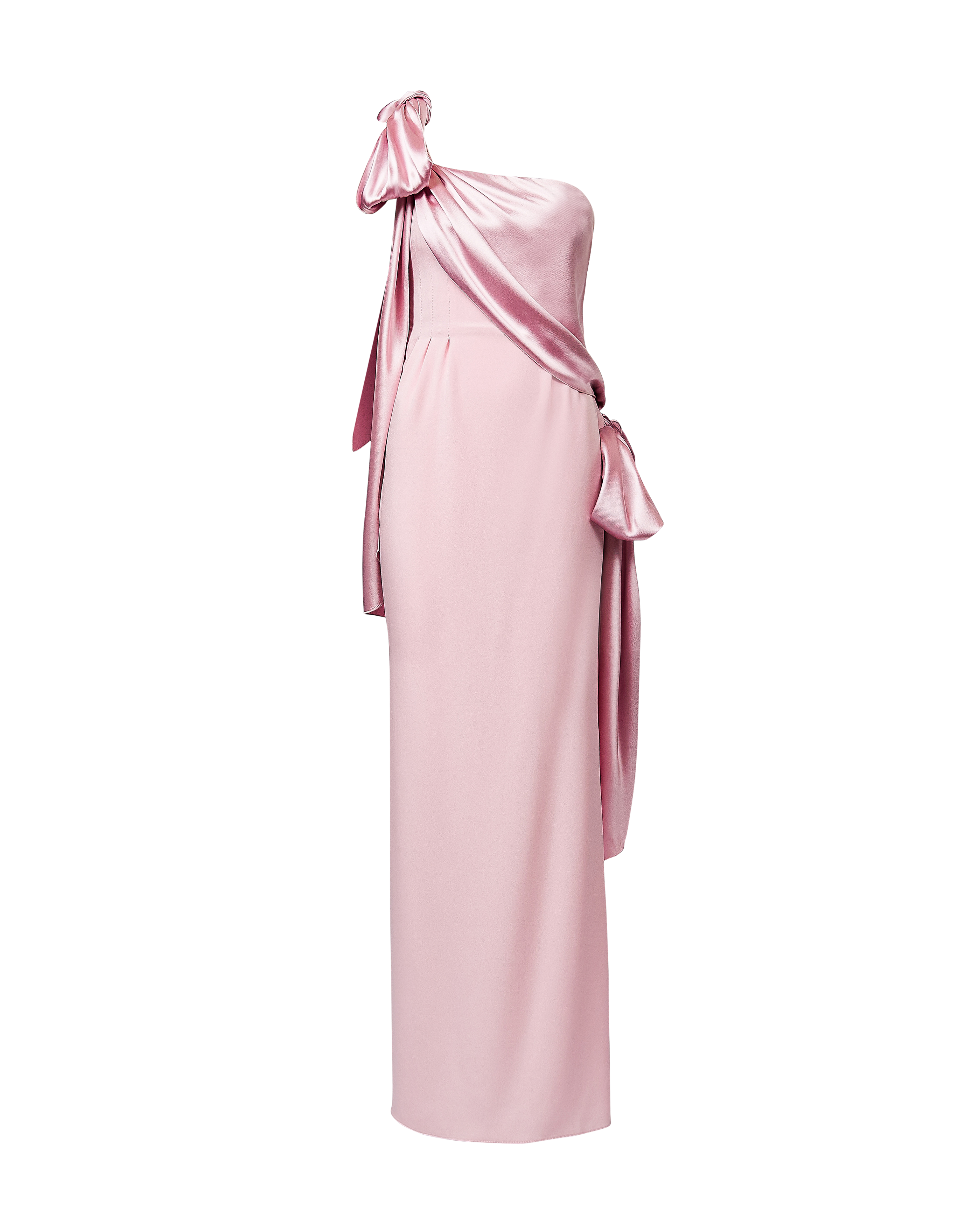 A/W 2007 One-Shoulder Pink Drape Gown