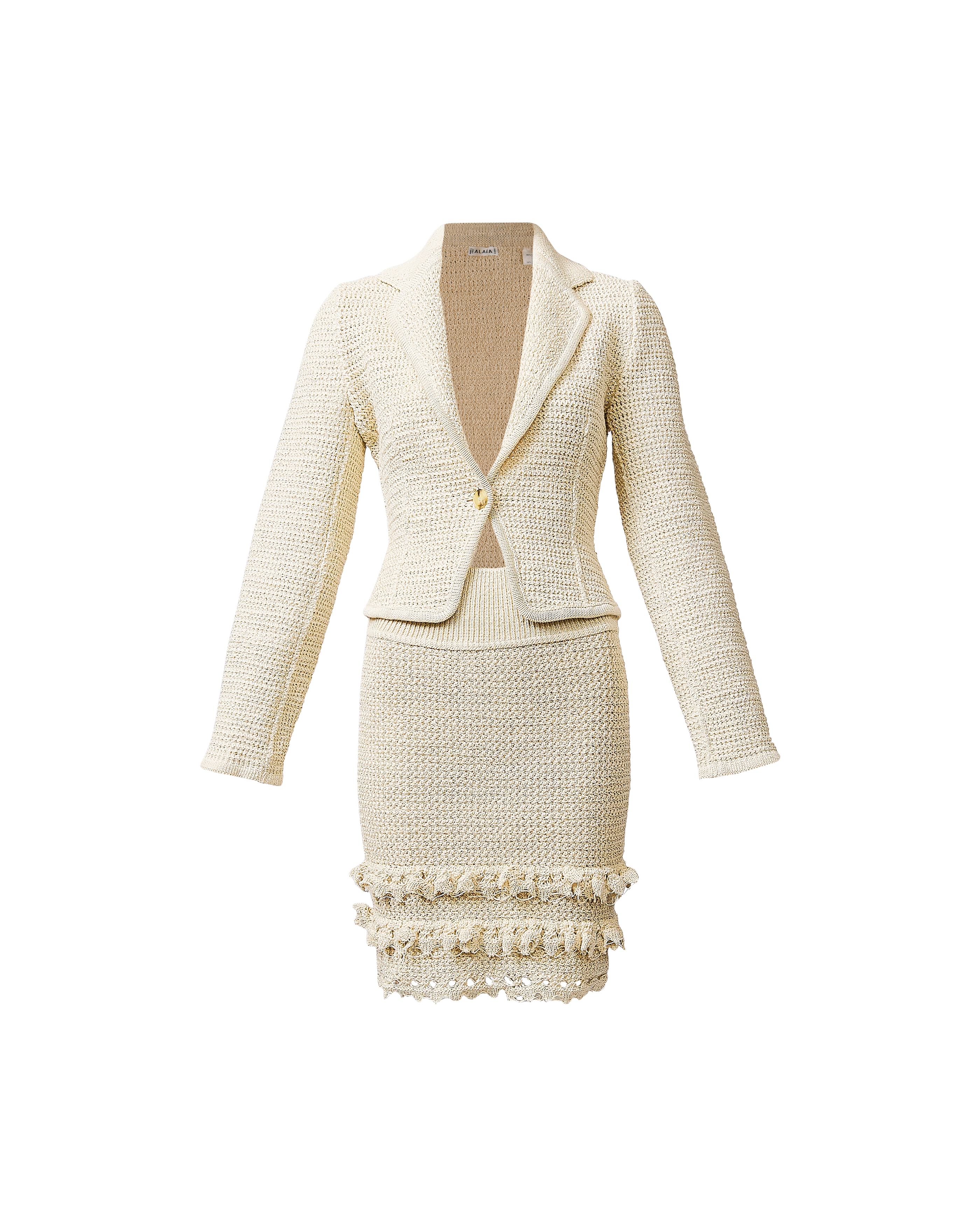 S/S 1990 Ecru Crochet Skirt Suit Set