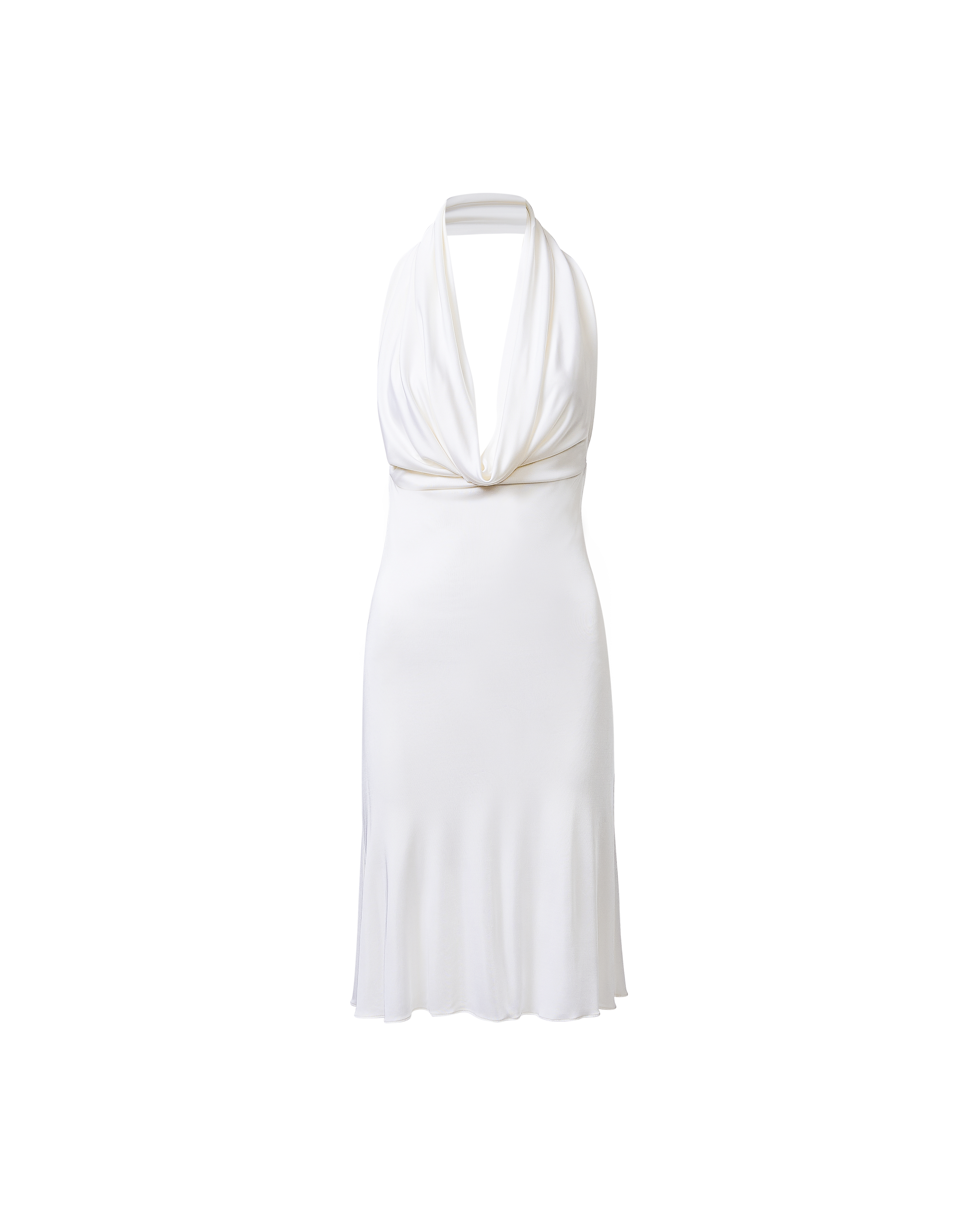 S/S 2001 White Cowl Neck Mini Dress