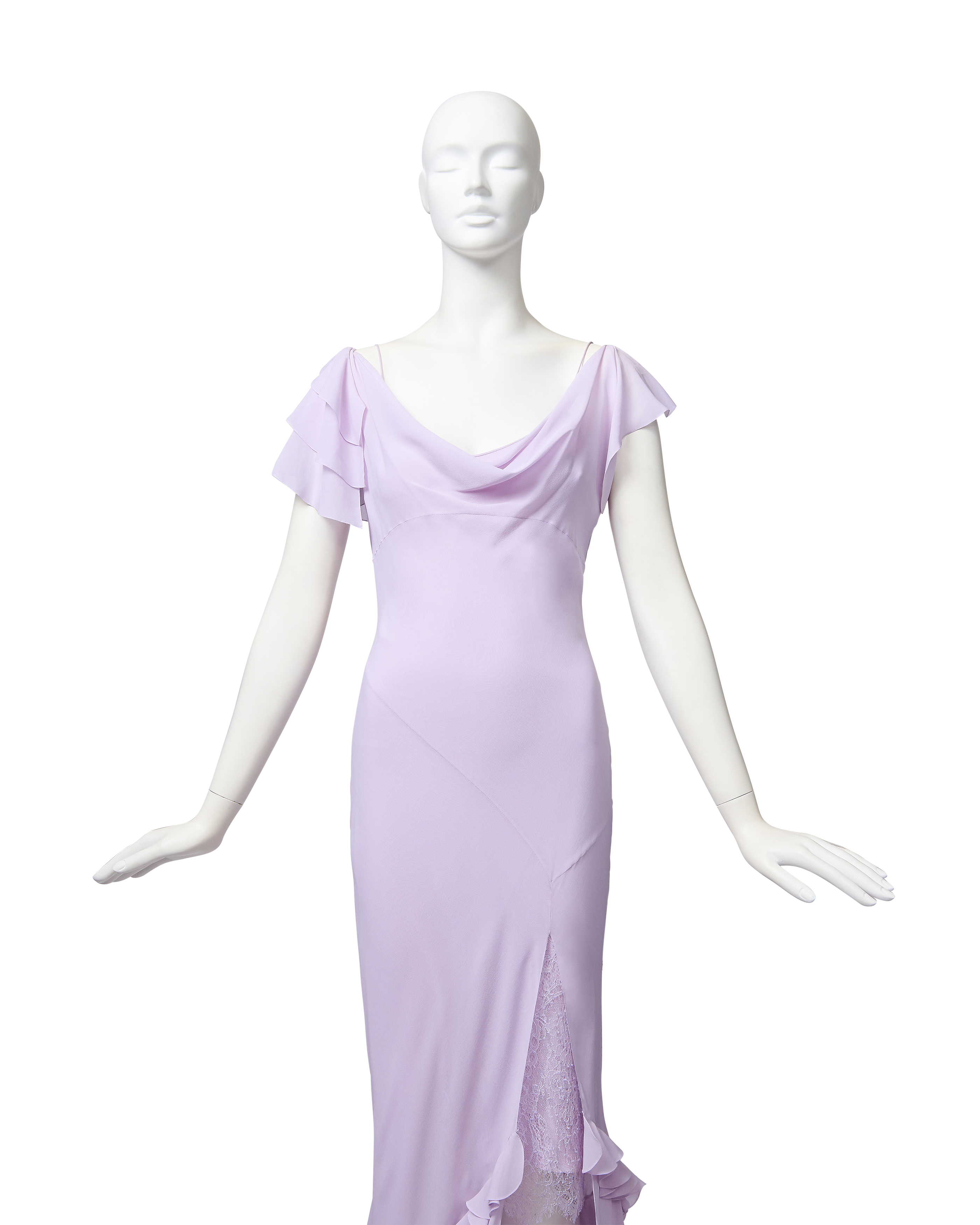 S/S 2004 Lavender Purple Bias Cut Slip Gown and Slip Dress