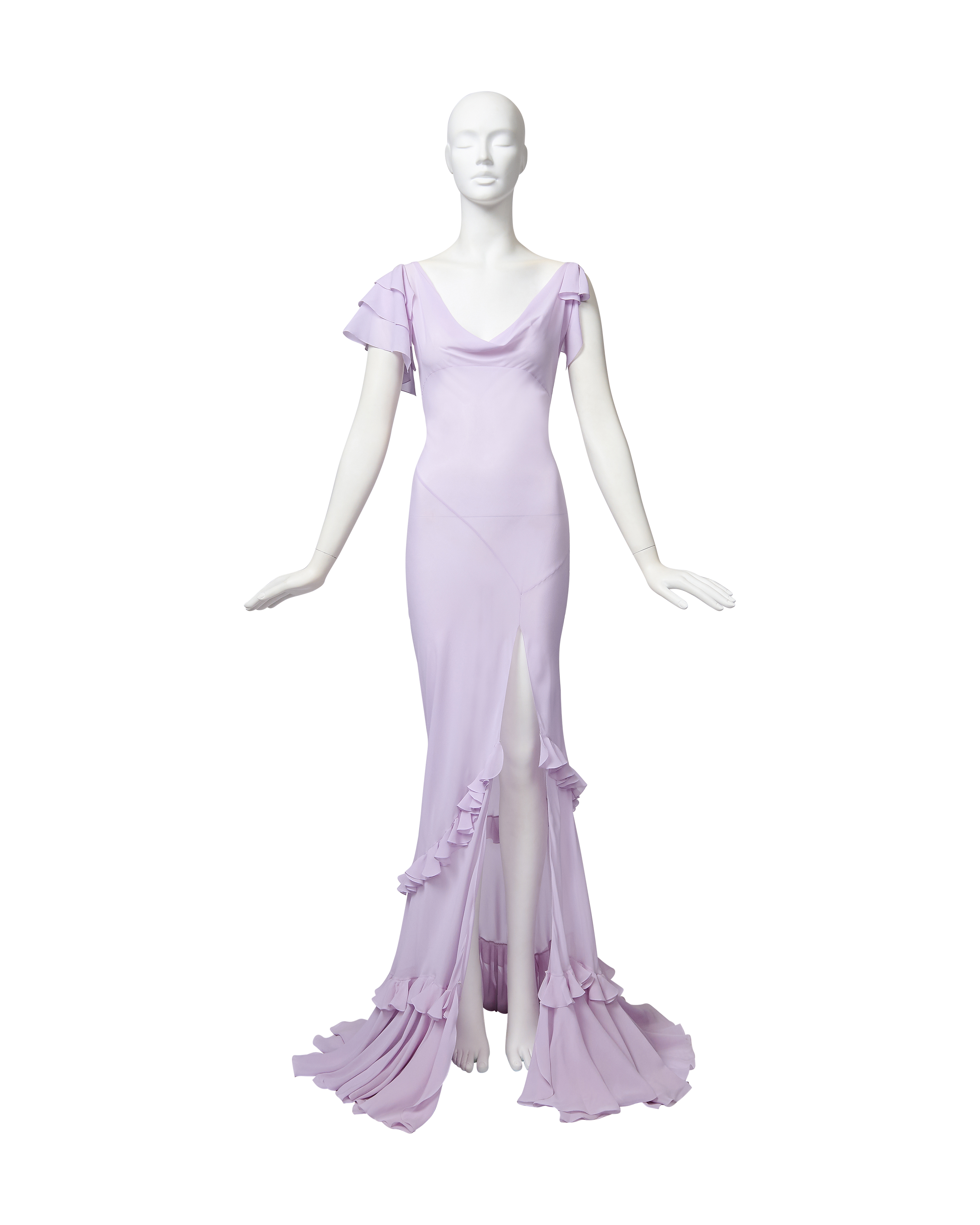 S/S 2004 Lavender Purple Bias Cut Slip Gown and Slip Dress
