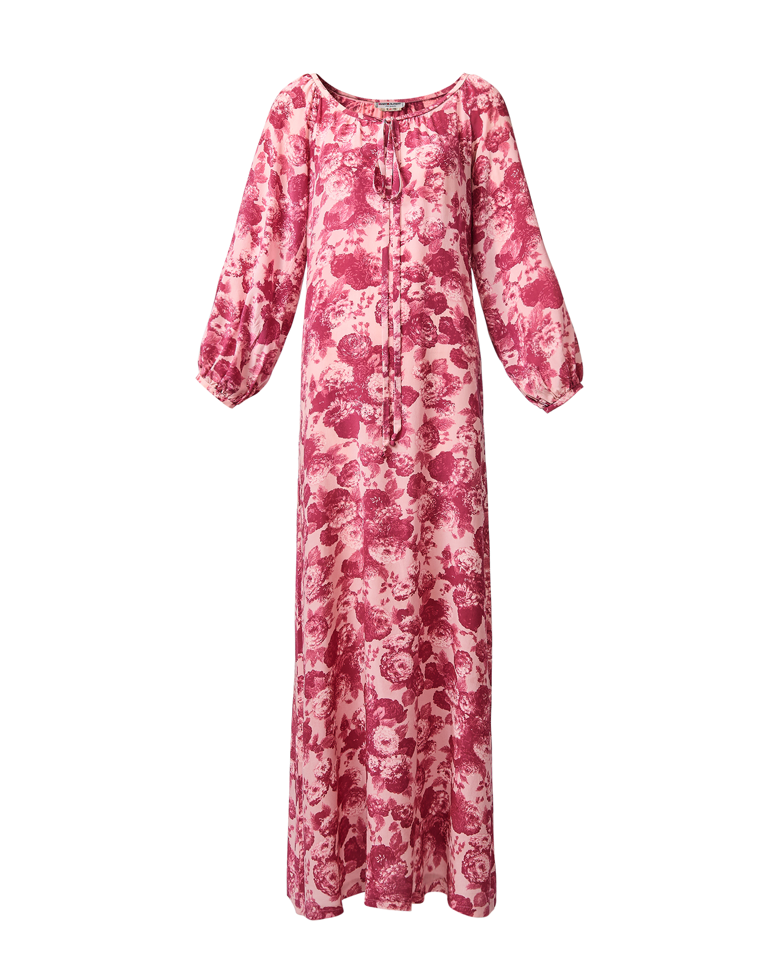 S/S 1976 Pink Long Sleeve Silk Tent Dress