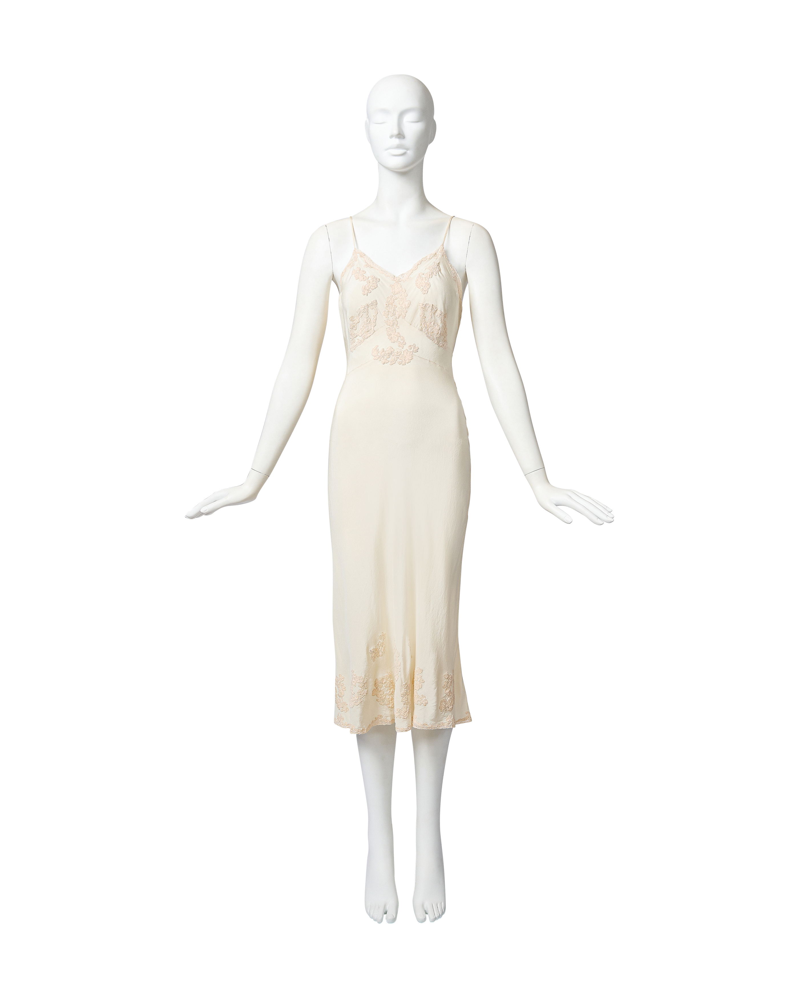 embroidered satin slip dress Satin Slip Dress with Flower Embroidery in Black Jessie Liu Collection