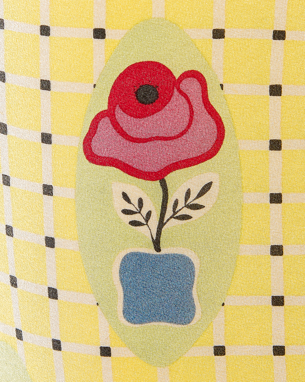 S/S 2004 Yellow Dot and Floral Print Mini Skirt