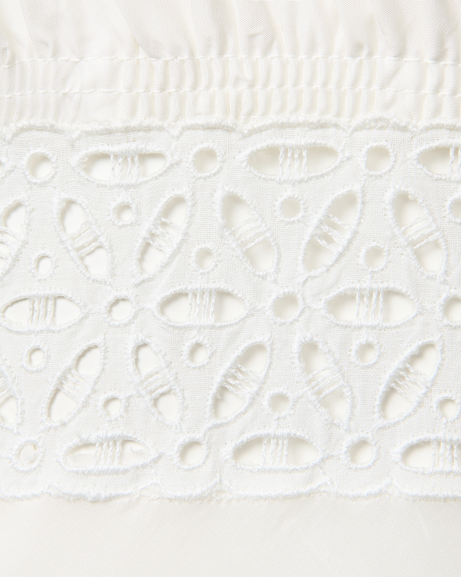 Early 1950's White Eyelet Detail Gown