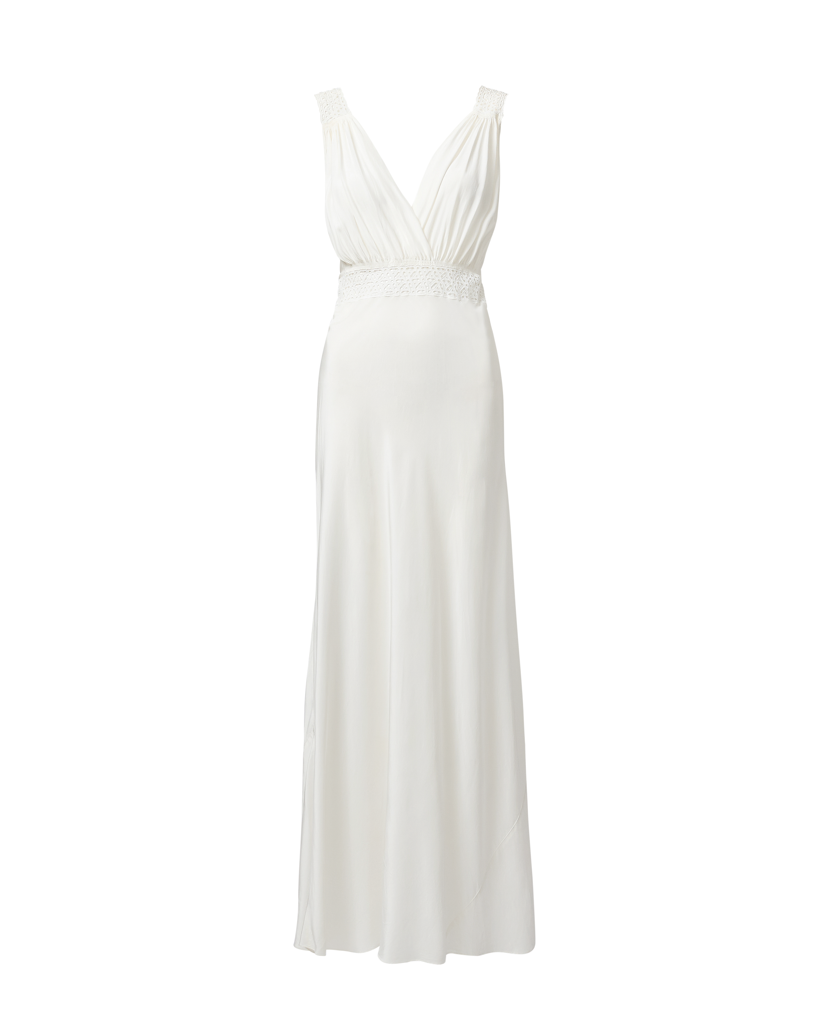 Early 1950's White Eyelet Detail Gown