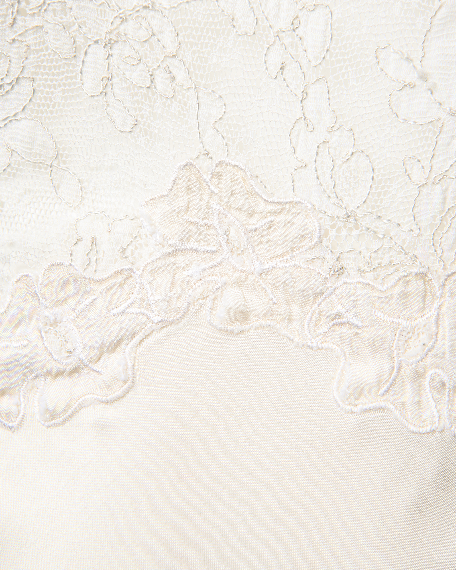 1930's Ivory Double-Loop Strap Gown with Semi-Sheer Lace Bust