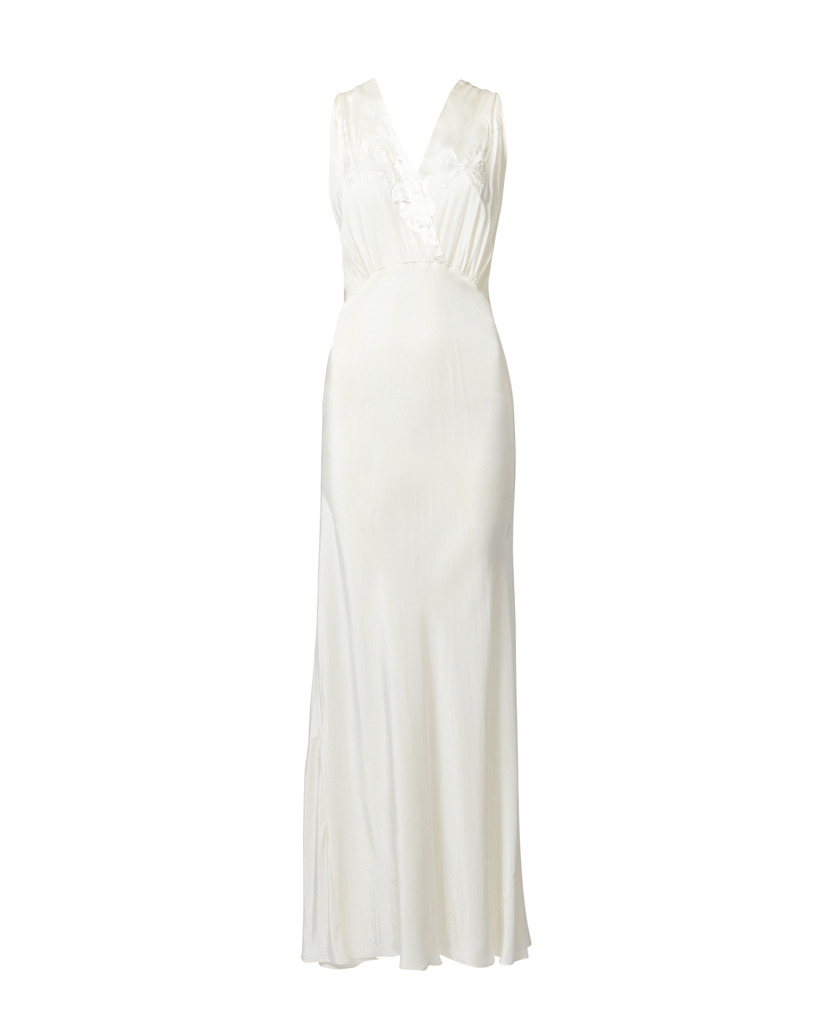 1930's White Gown with Bow Detail