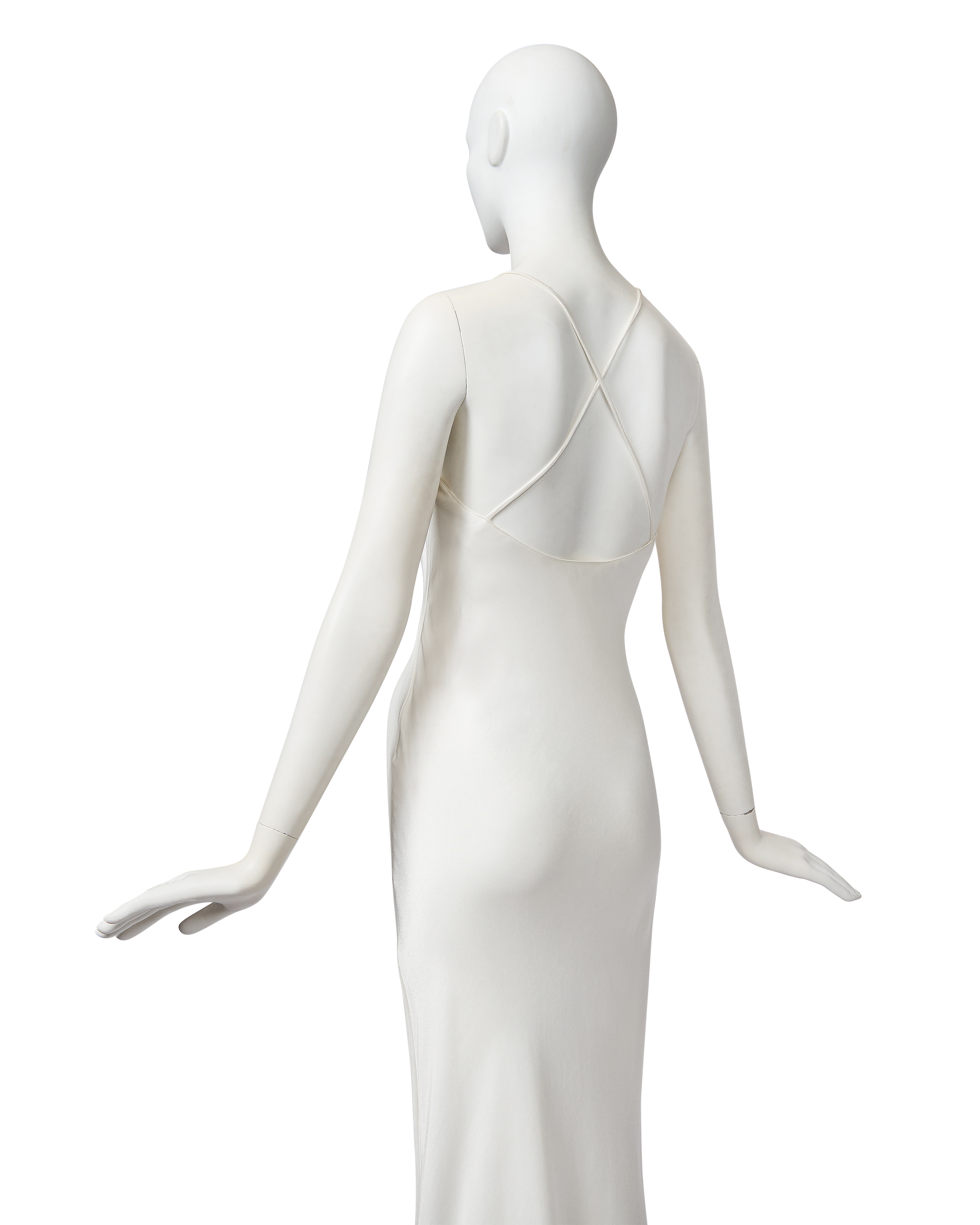 1990's White Maxi Slip Gown