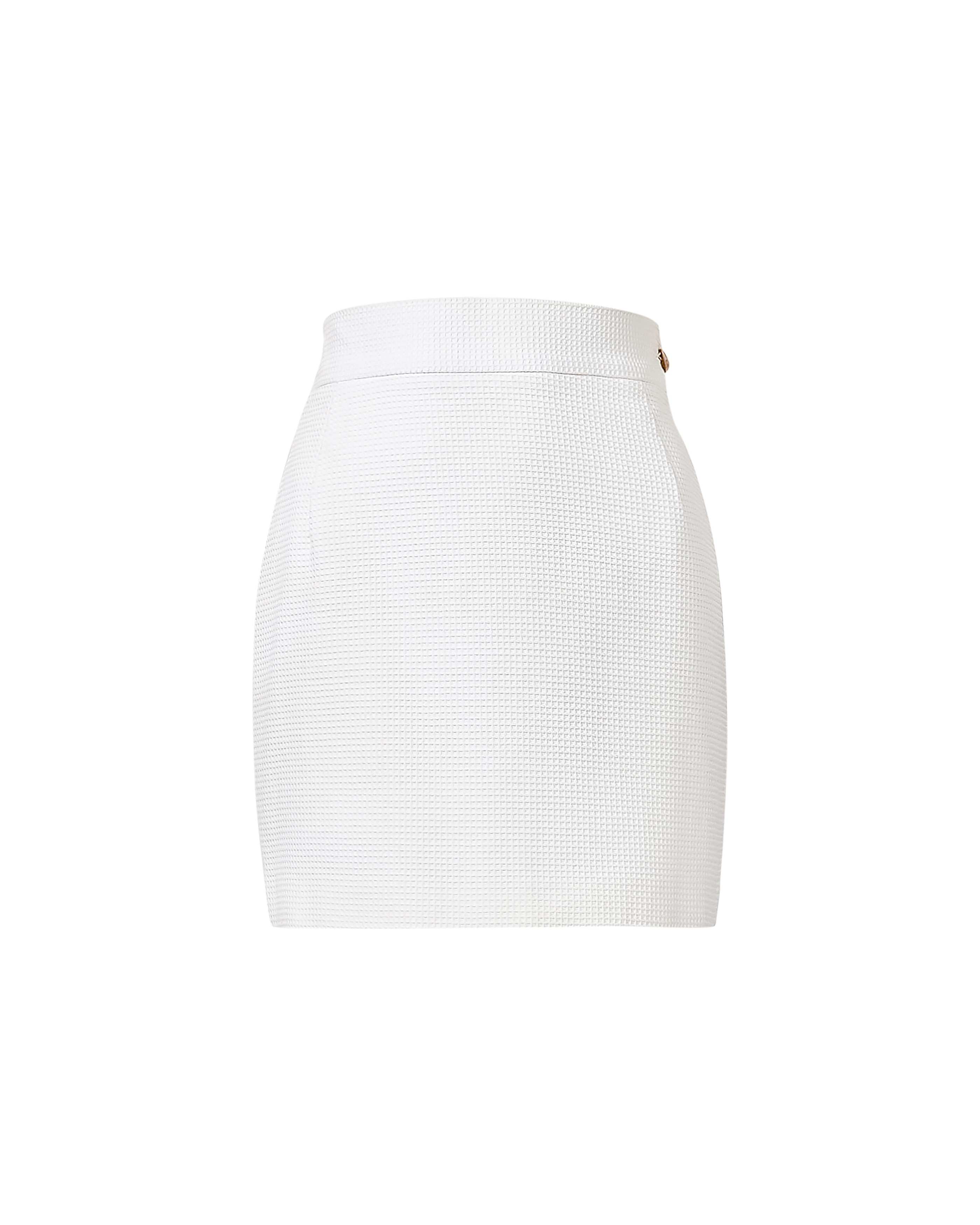 1990's Ivory Cotton Pique Mini Skirt