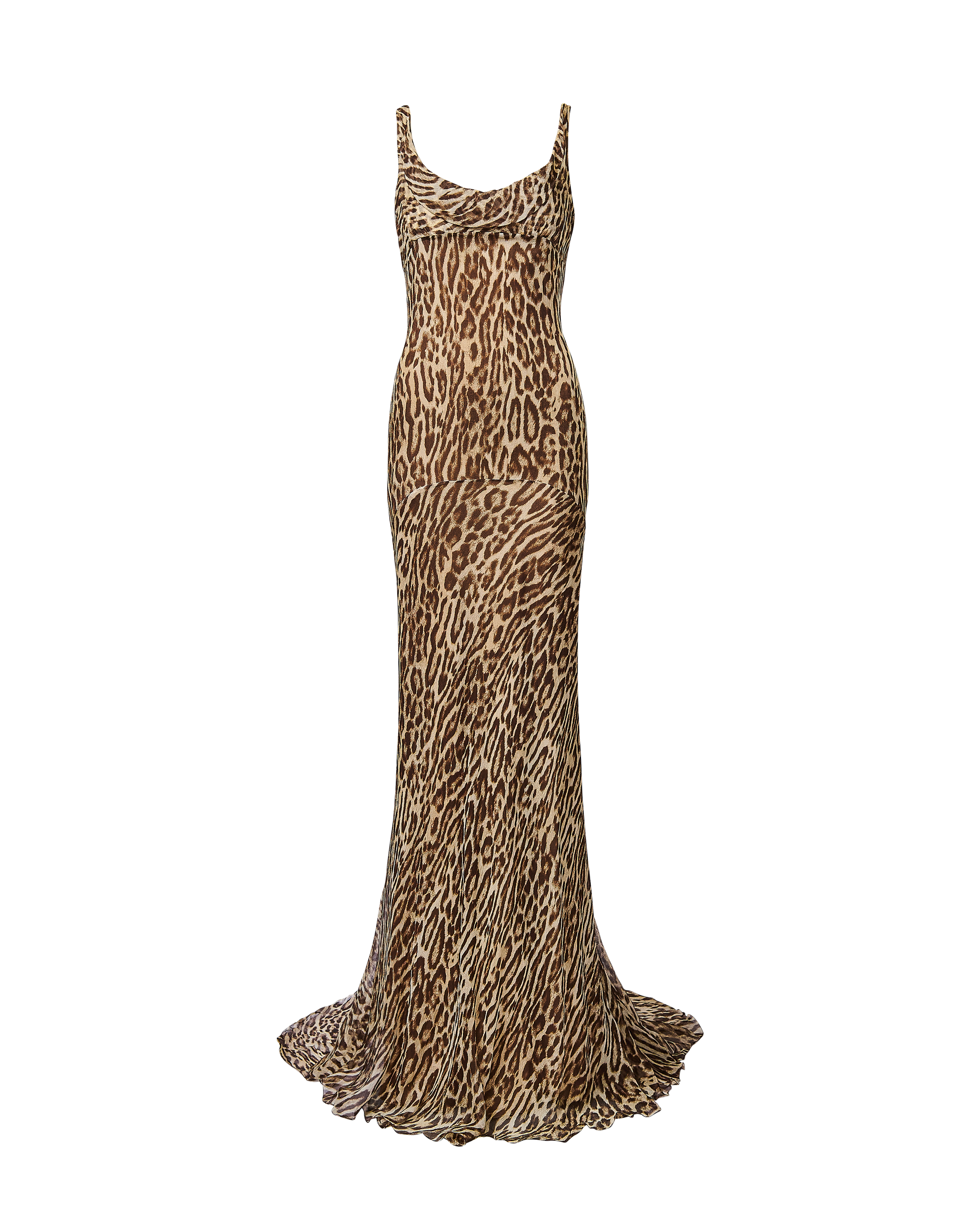 2000's Leopard Print Trained Gown