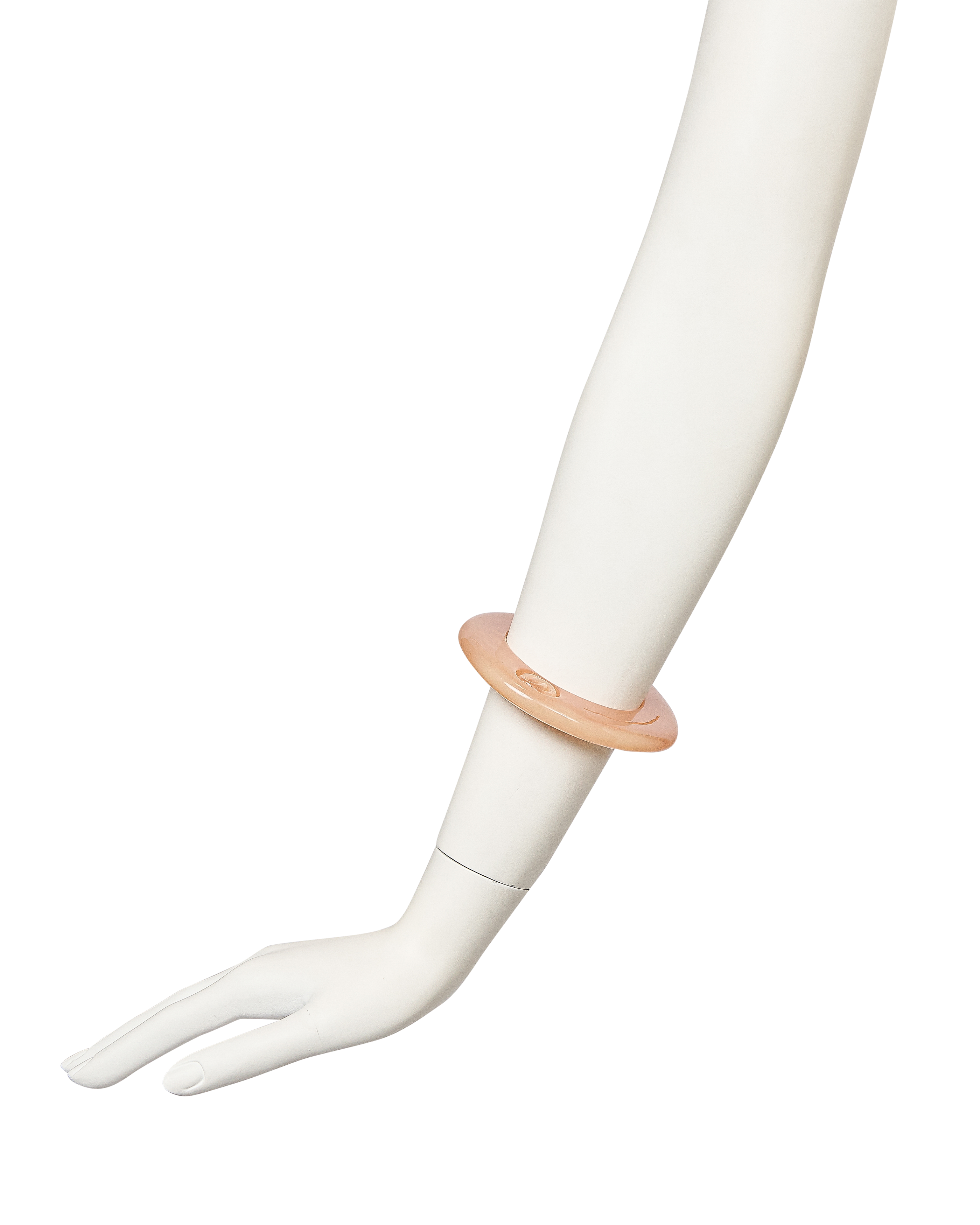 S/S 2001 Peach Resin 'CC' Logo Bangle Bracelet