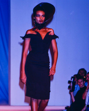 RARE A/W 1988 Black Geometric Pointed Bust Dress