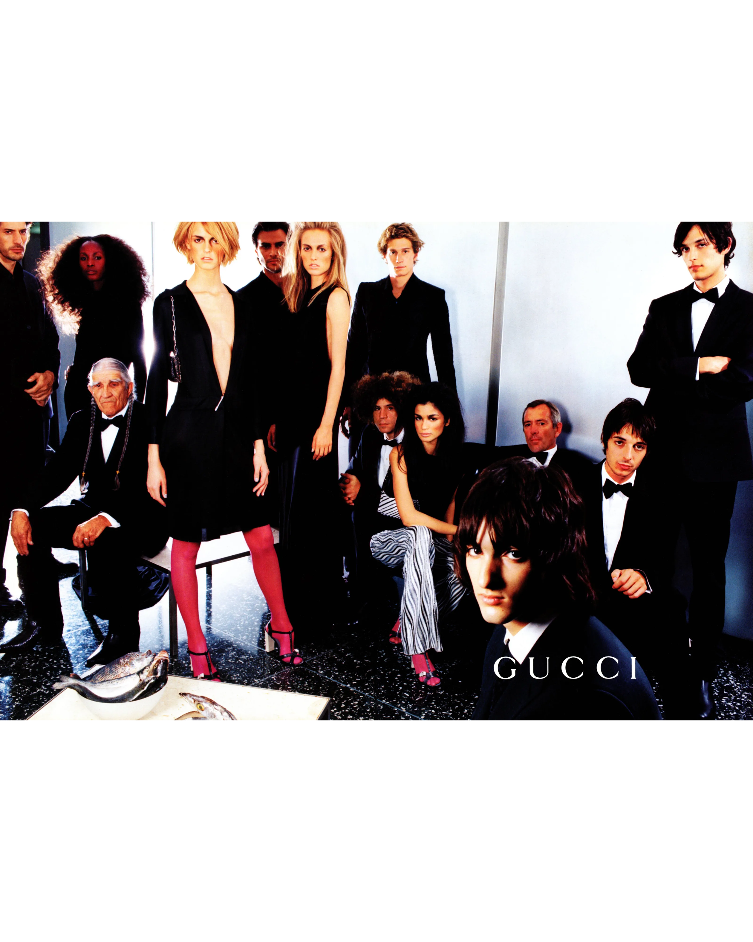 S/S 2000 Long Sleeve Plunge Neckline Black Silk Jersey Dress