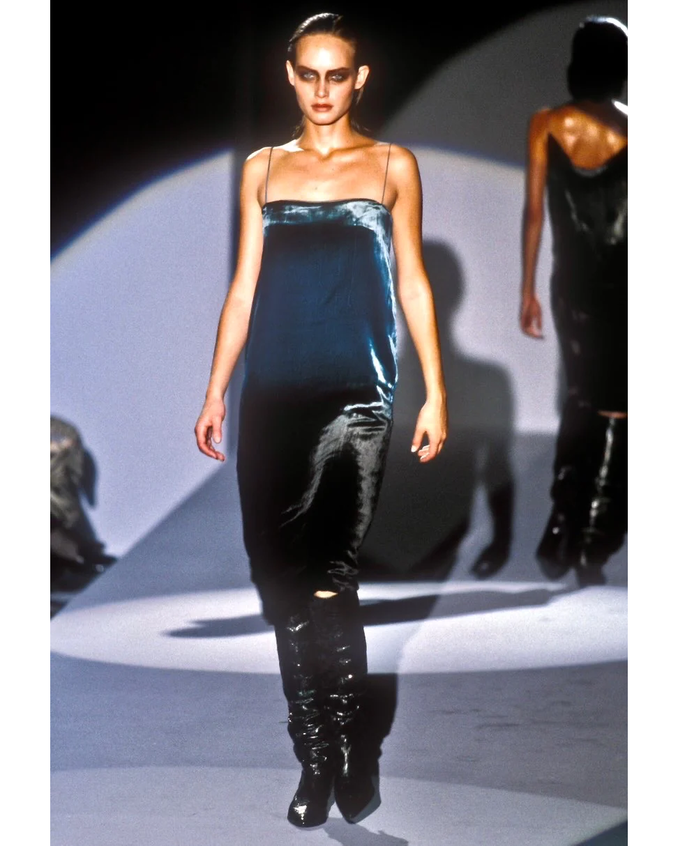 S/S 1997 Two-Tone Velvet Shift Dress