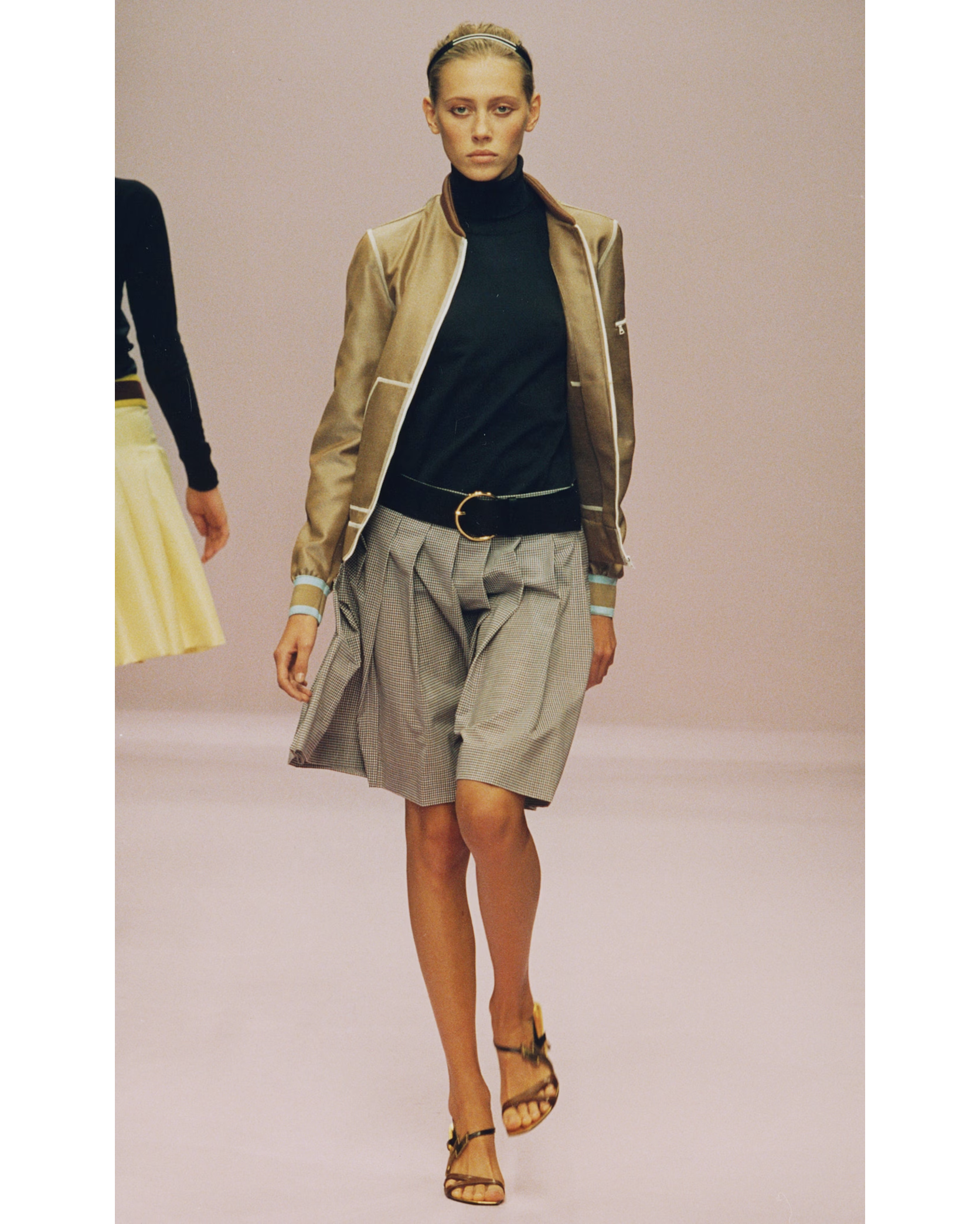 S/S 2000 Caramel Brown Nylon Zip-Up Jacket