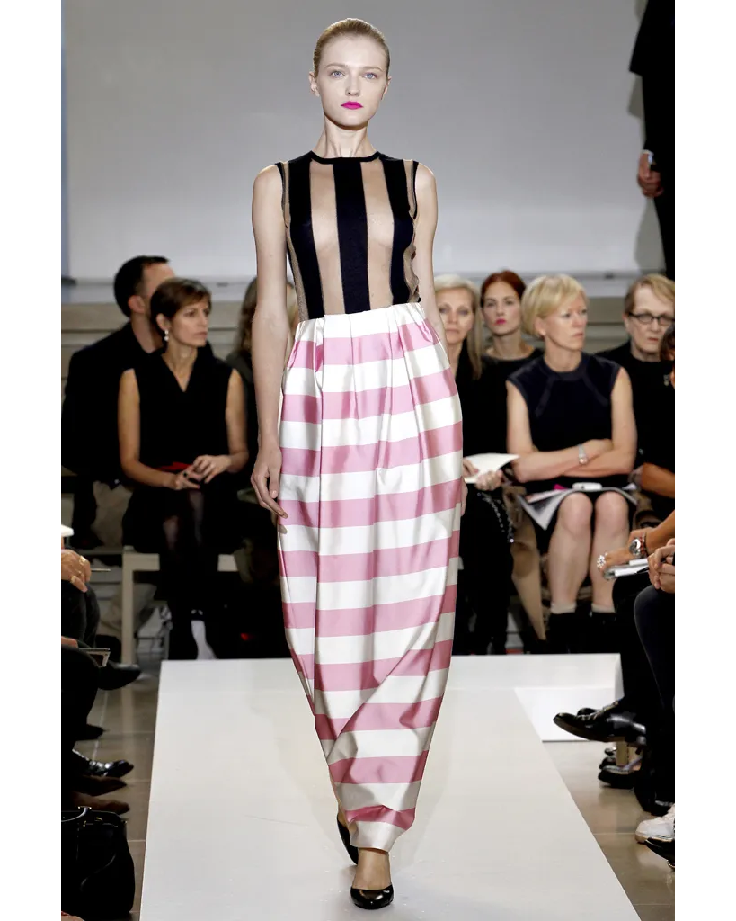 S/S 2011 Pink and White Striped Maxi Skirt