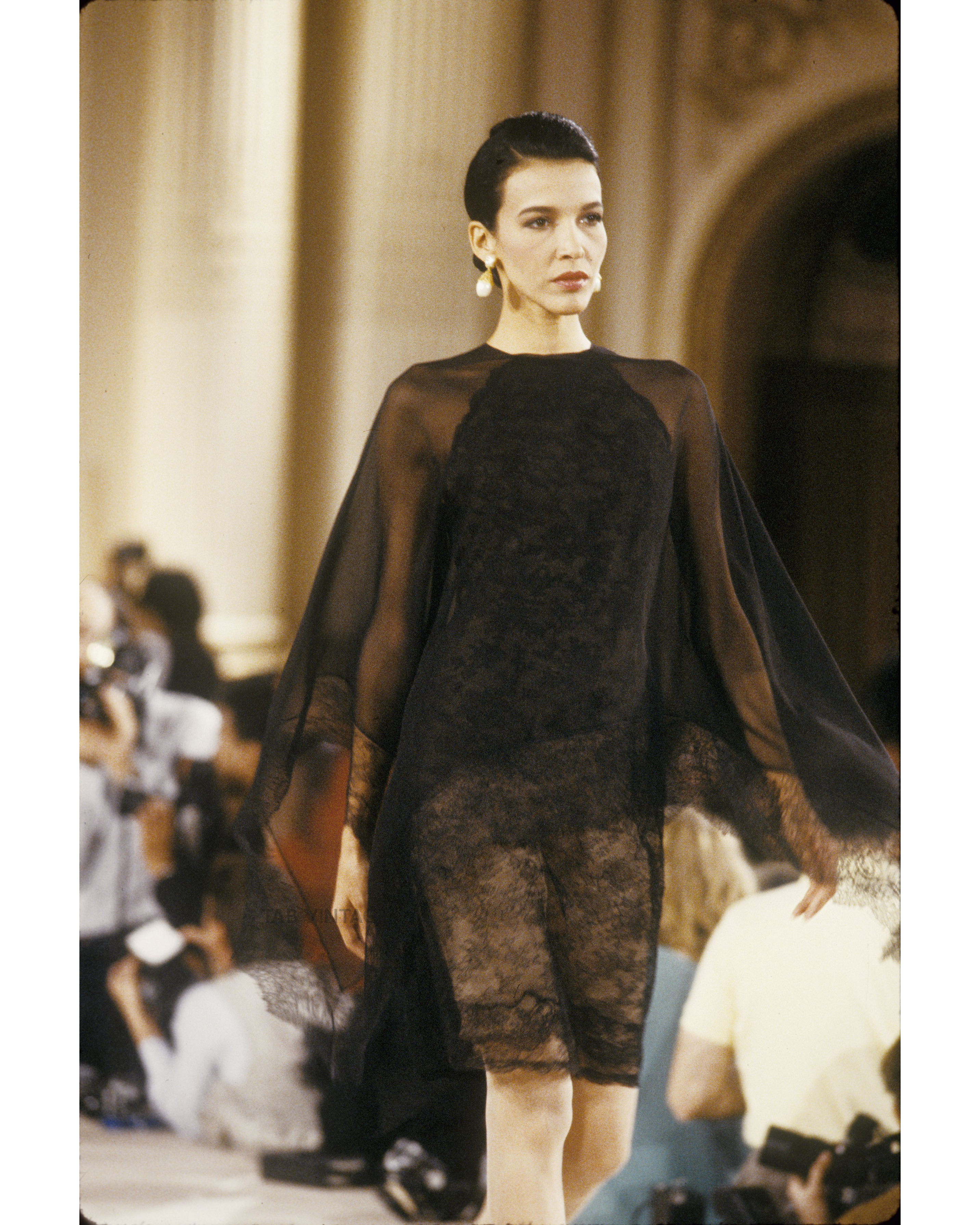 S/S 1989 Black Lace and Chiffon Mini Dress