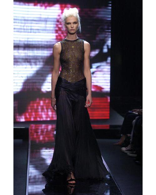 A/W 2004 Crystal Bodysuit and Deep Blue Skirt Set