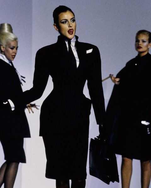 S/S 1992 Black Bow Blazer and Skirt Suit Set
