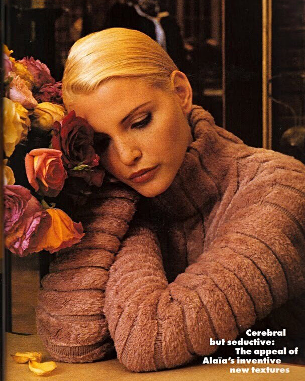 S/S 1994 Deep Brown 'Houpette' Above-Knee Long Sleeve Turtleneck Dress