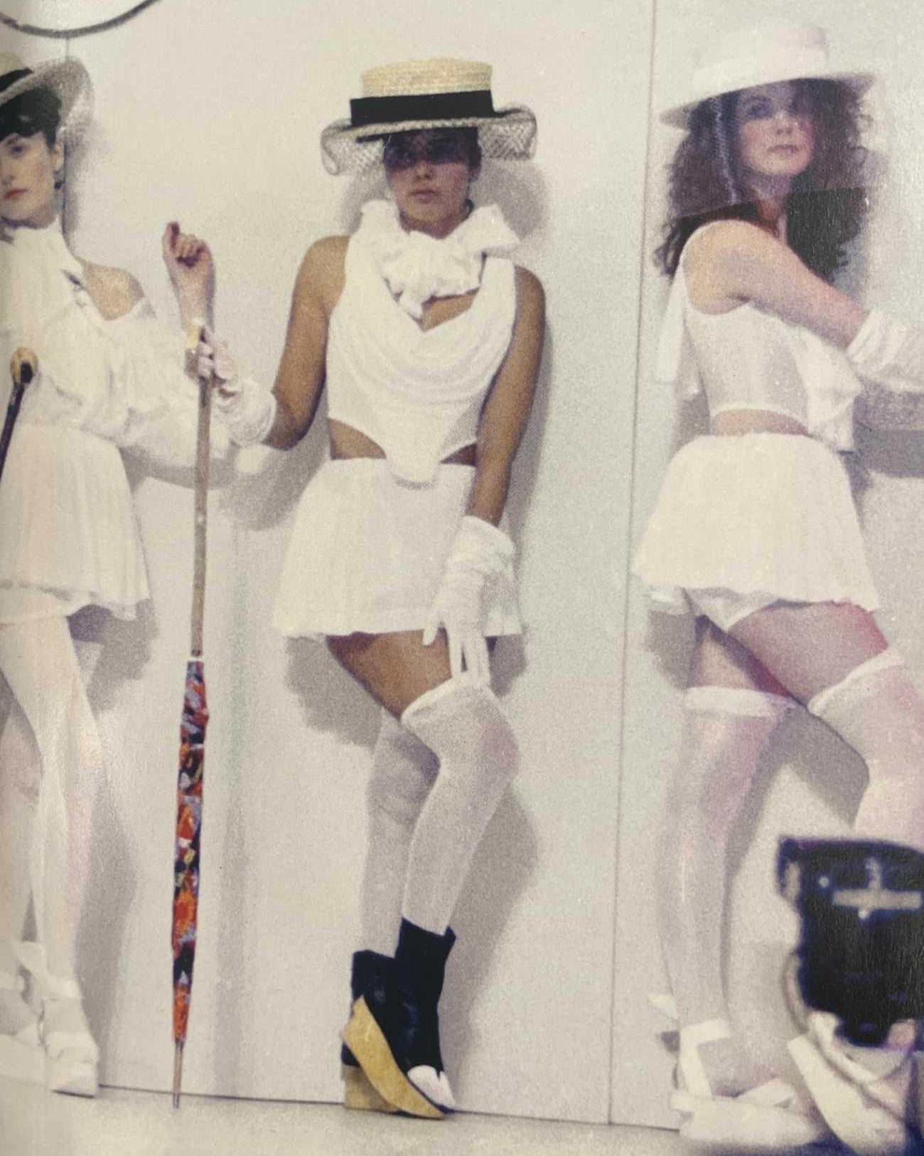 S/S 1988 White Mini Skirt with Removable Bustle