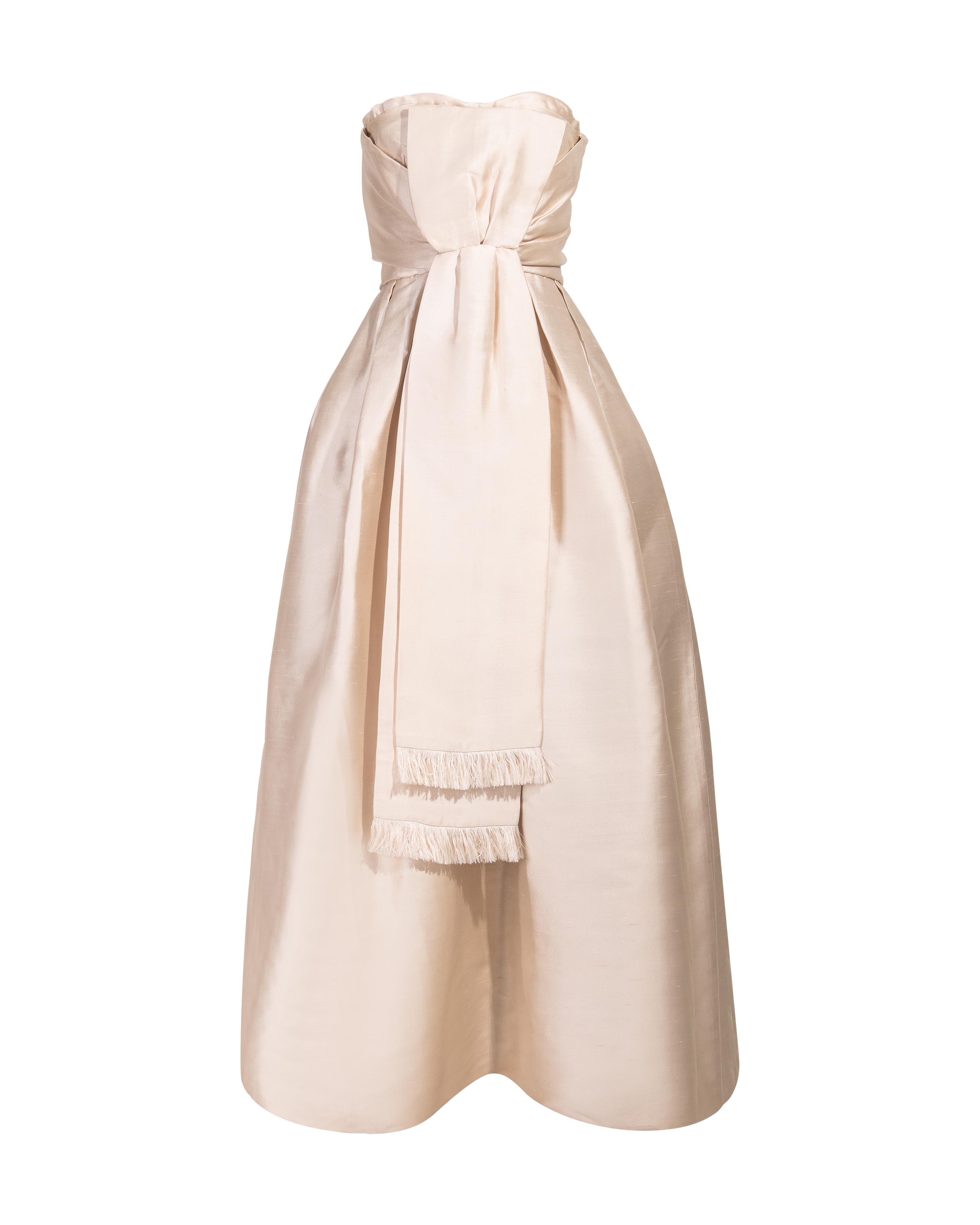 1958 Strapless Cream Gown by Marc Bohan
