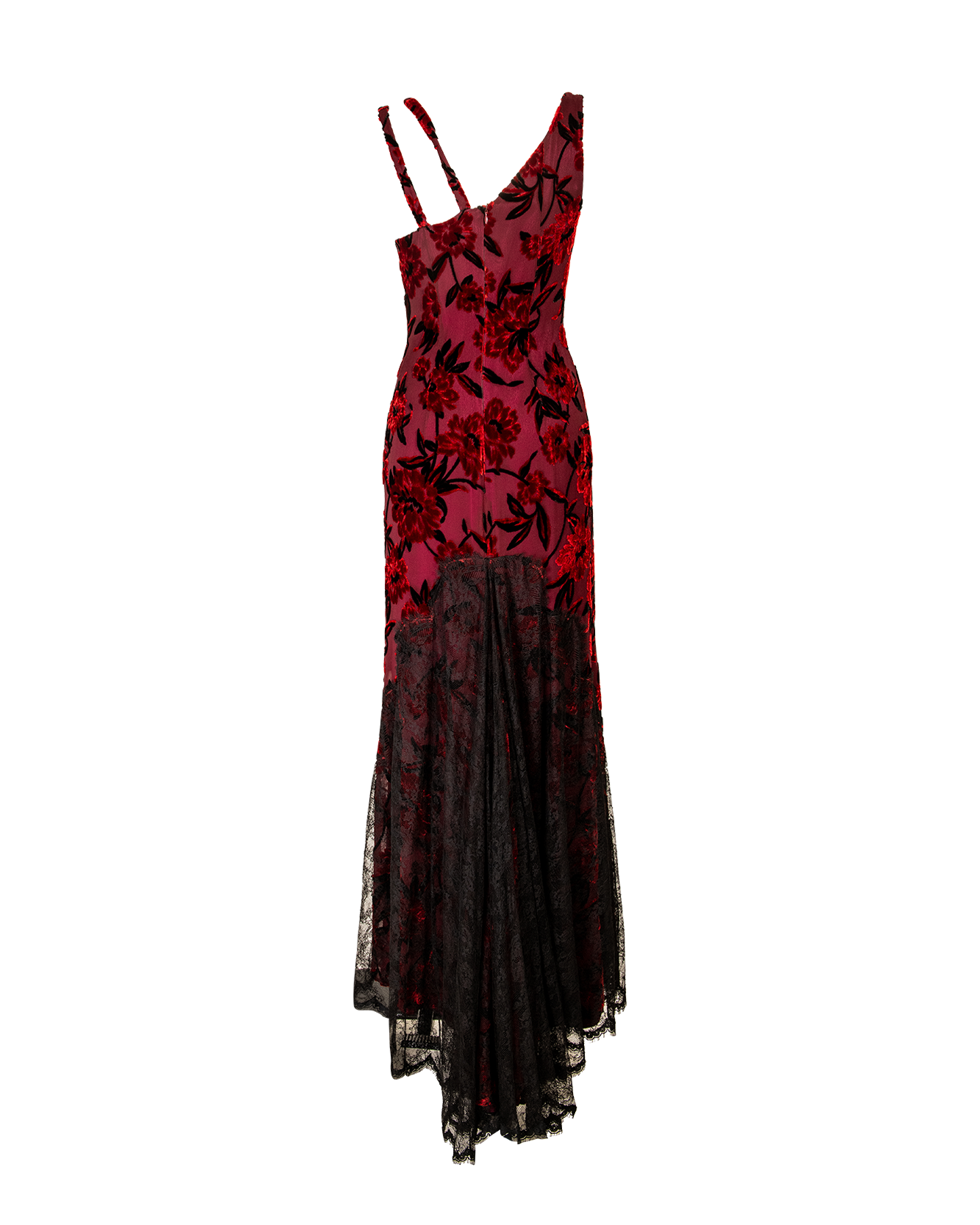 A/W 1995 Red Silk Devoré Evening Gown