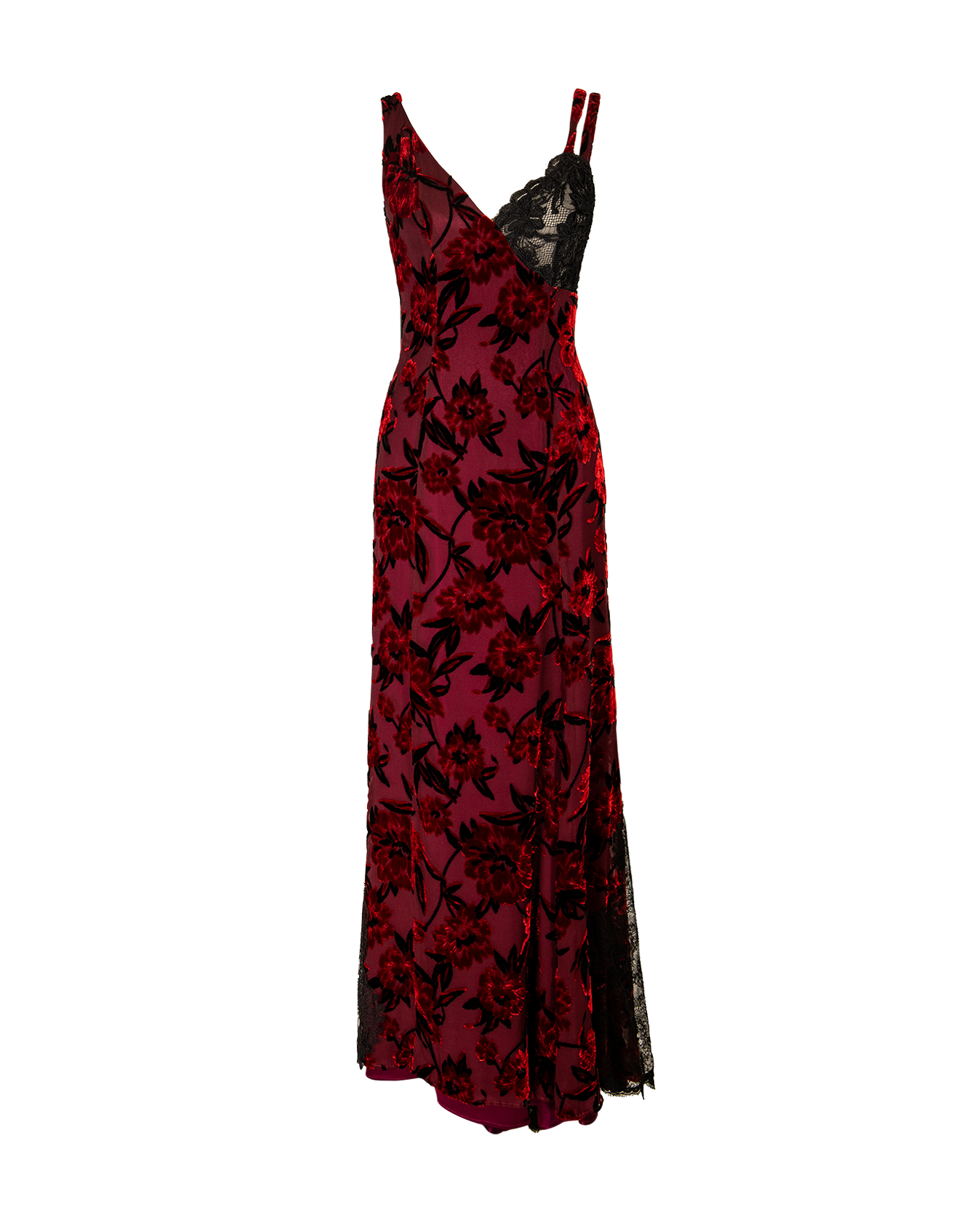 A/W 1995 Red Silk Devoré Evening Gown