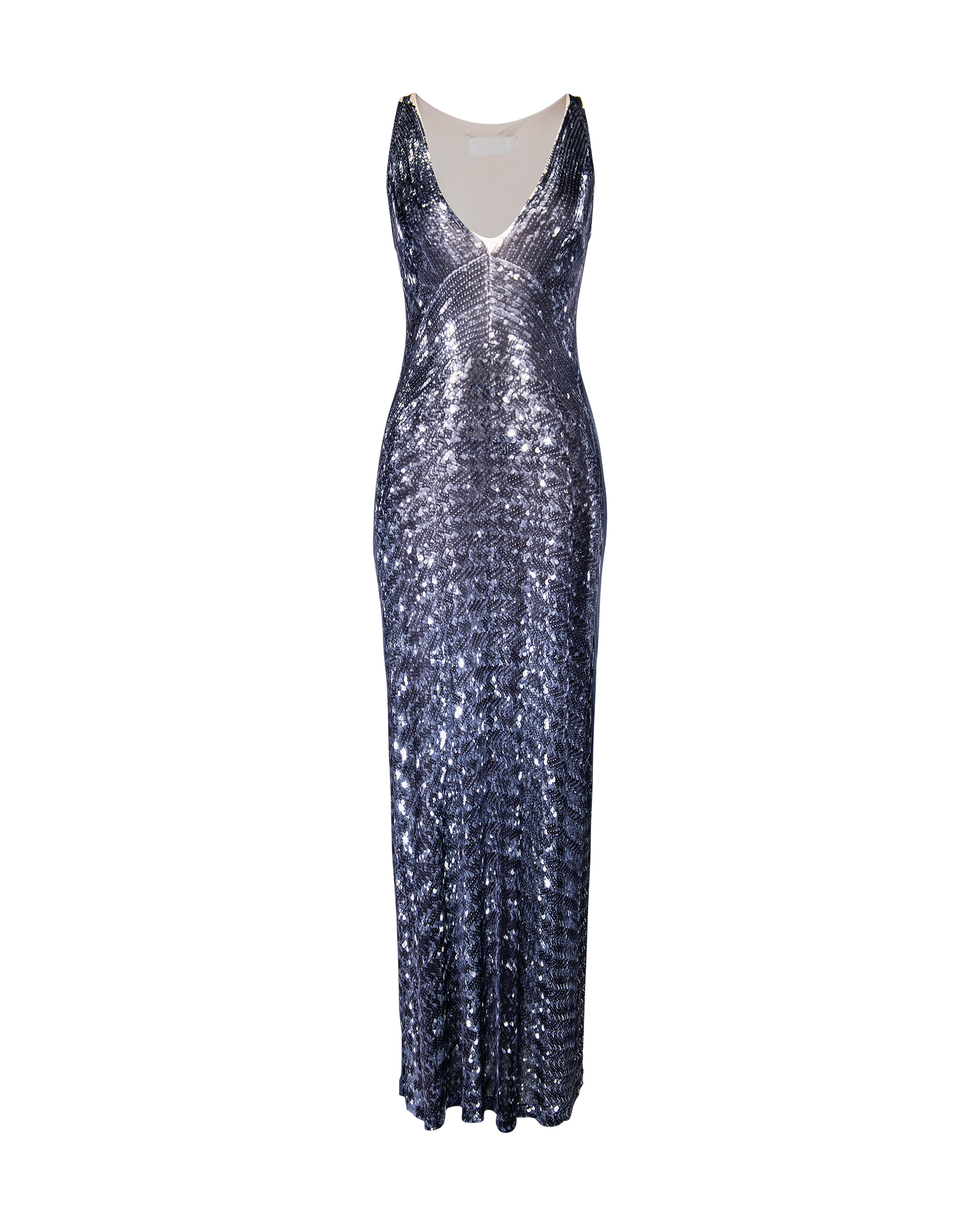 S/S 1996 Sequin Print Trompe L'Oeil Maxi Dress