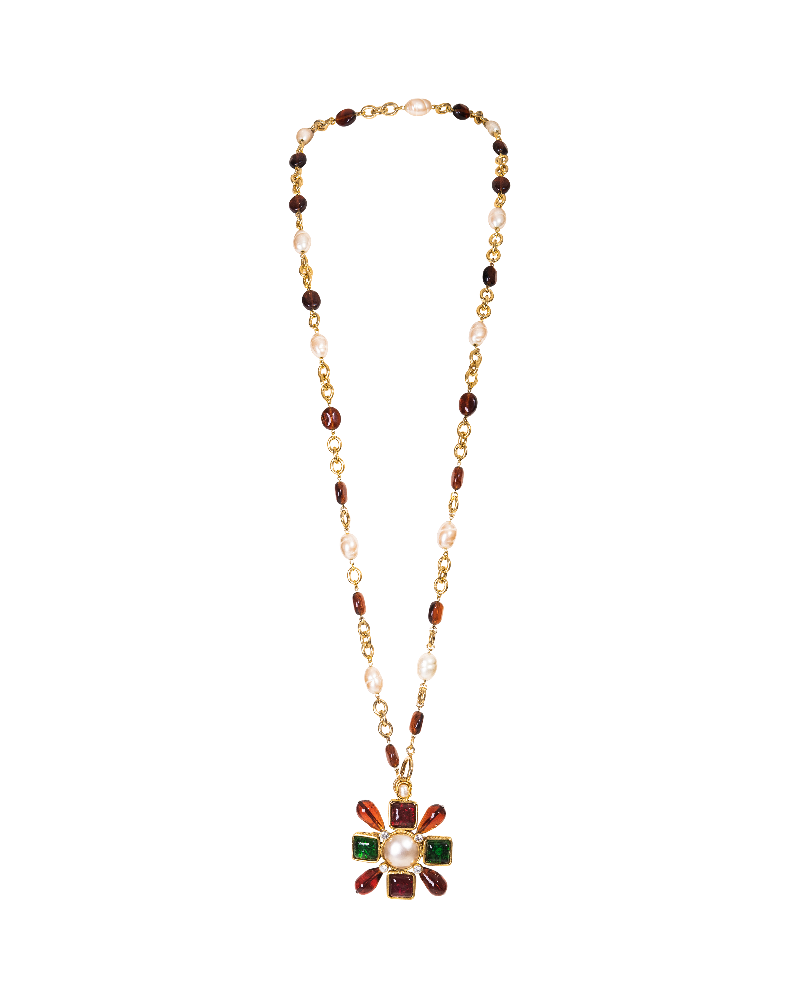 1987 Gold Necklace with Cabochon Stones