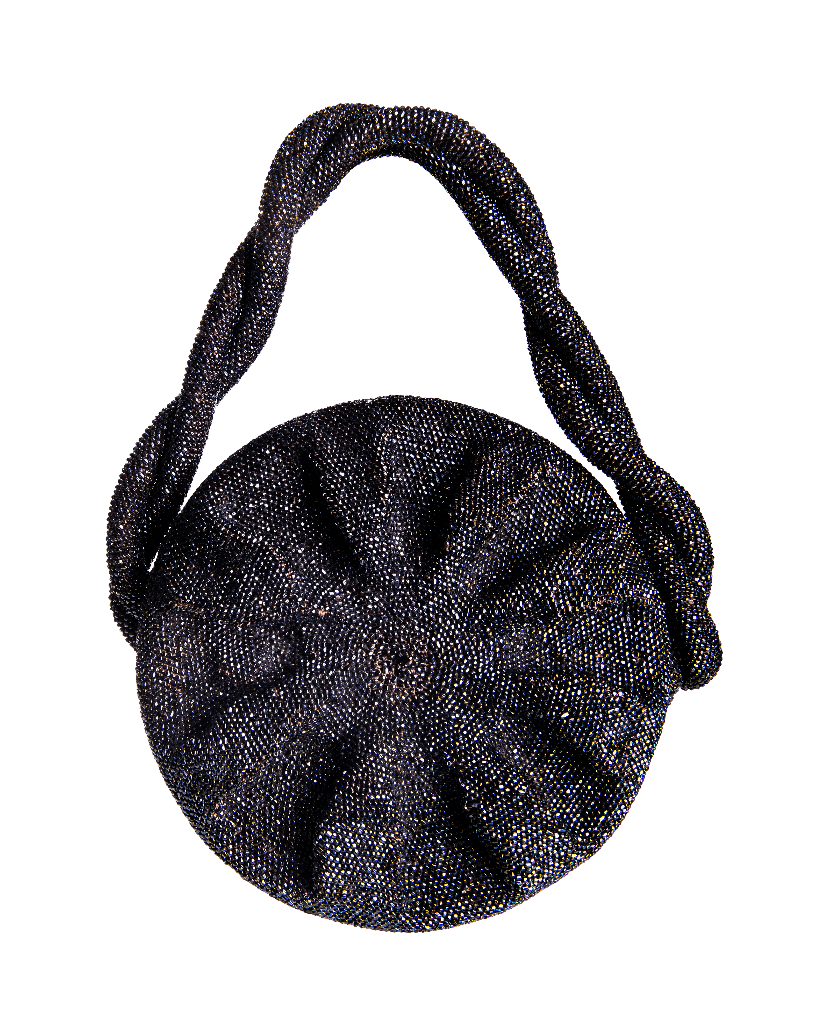1920s Beaded Round Woven Strap Bag
