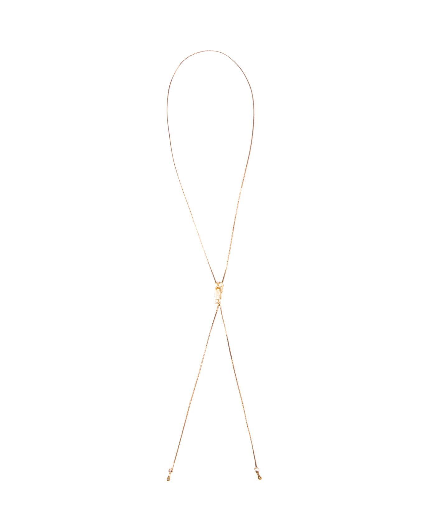 2000's Gold Tone 'Zipper' Bolo Tie Necklace