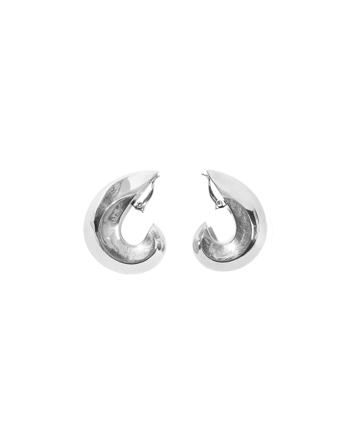 1978 Sterling Silver Oversized Curved Earrings
