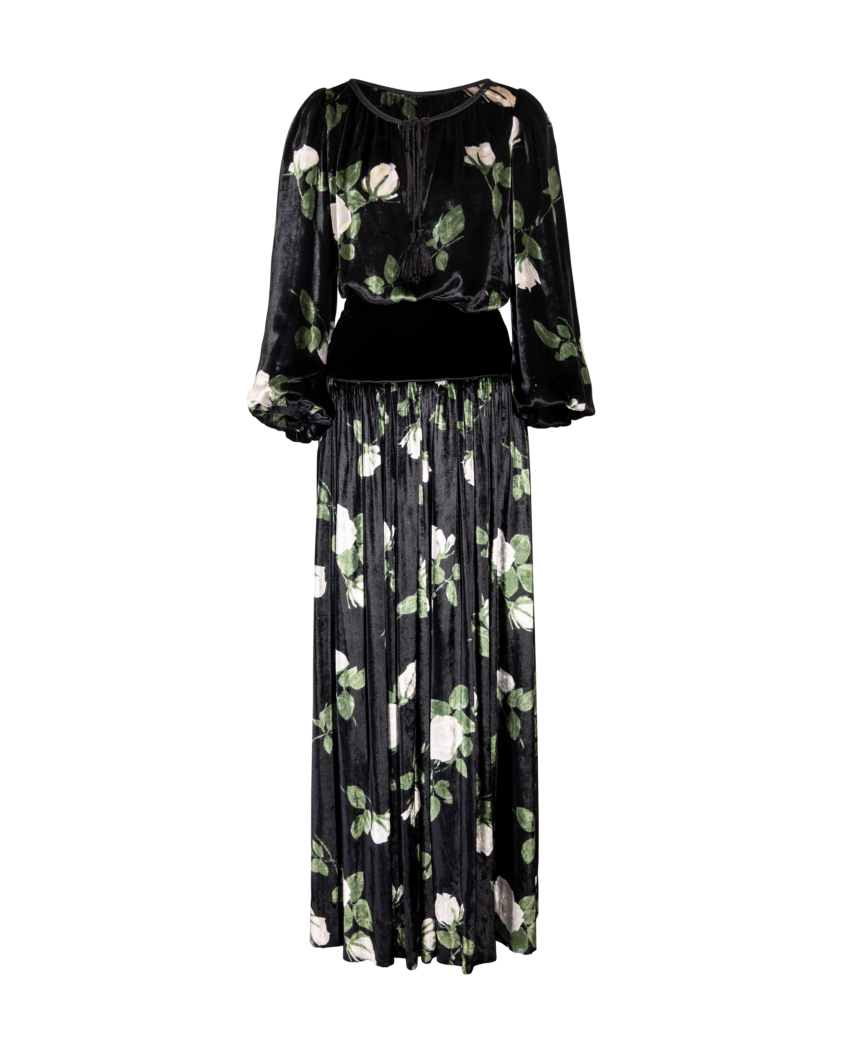 A/W 1976 Floral Pattern Velvet Skirt Set