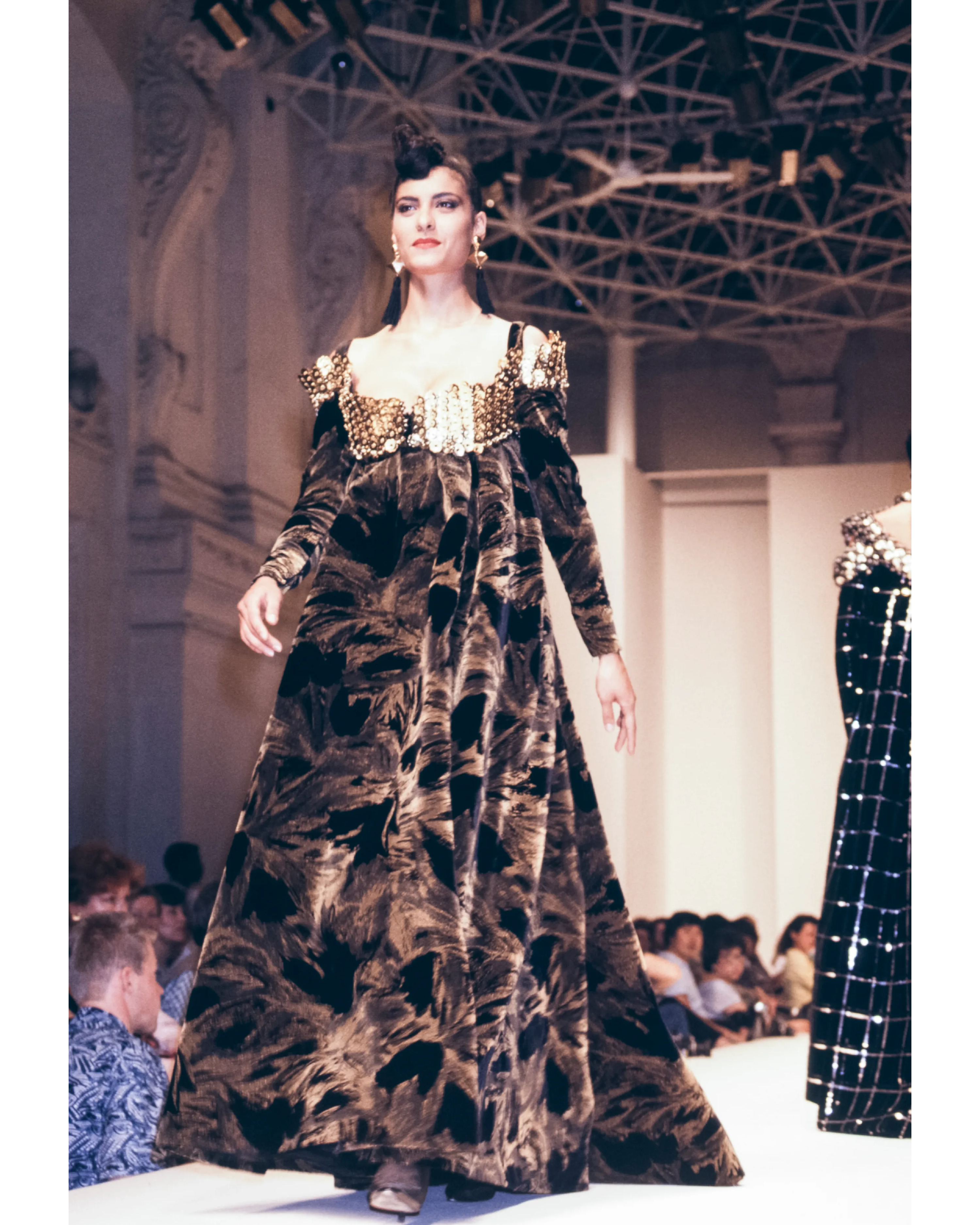 A/W 1988 Haute Couture Gold Chainmail Bustier Gown