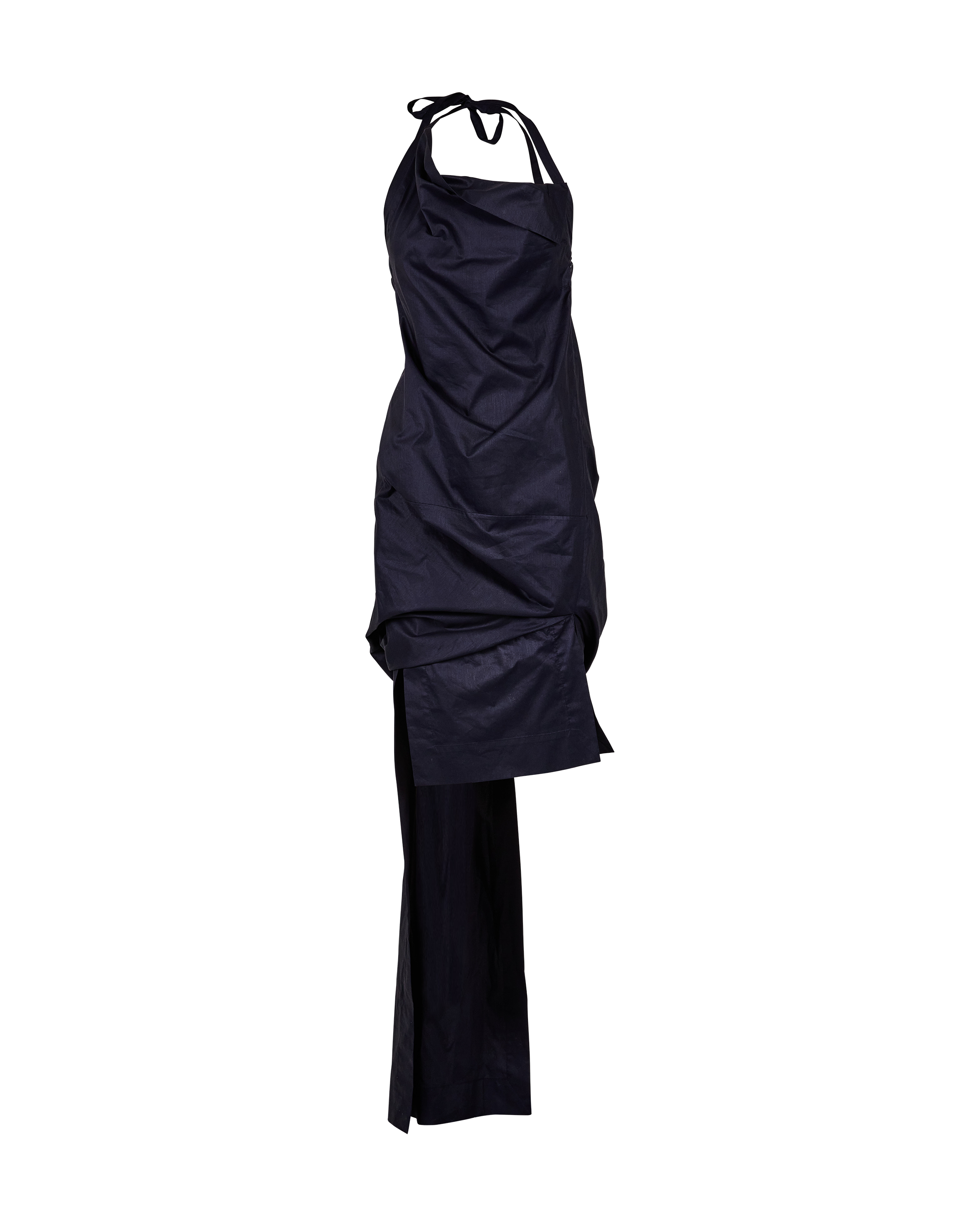 1990's Sculptural Black Asymmetrical Dress